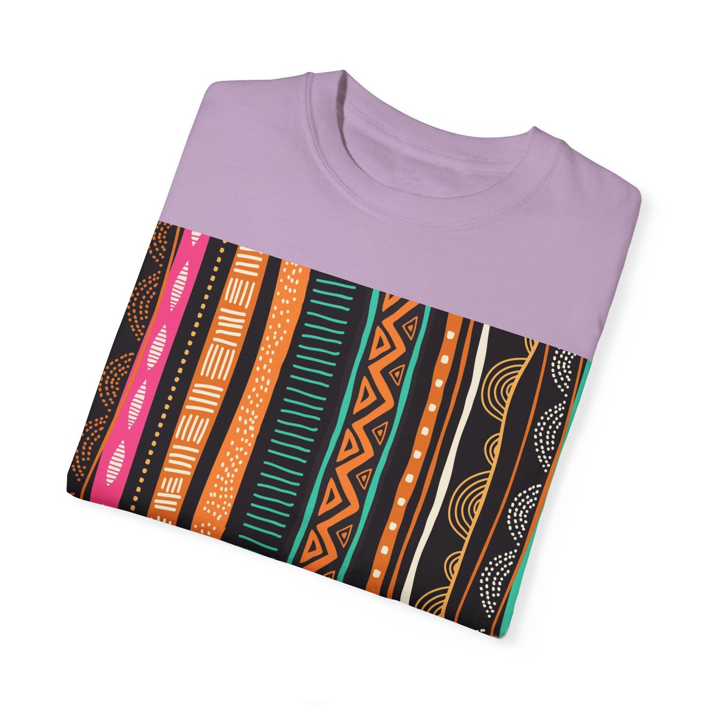 Vibrant Graphic Unisex T-Shirt - Colorful Tribal Stripes Design