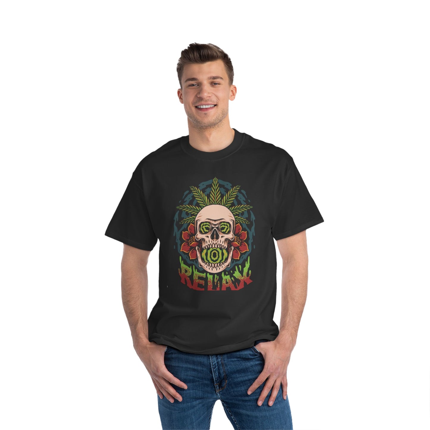 Relax Skull Graphic Tee - Perfect for Festivals and Casual Days