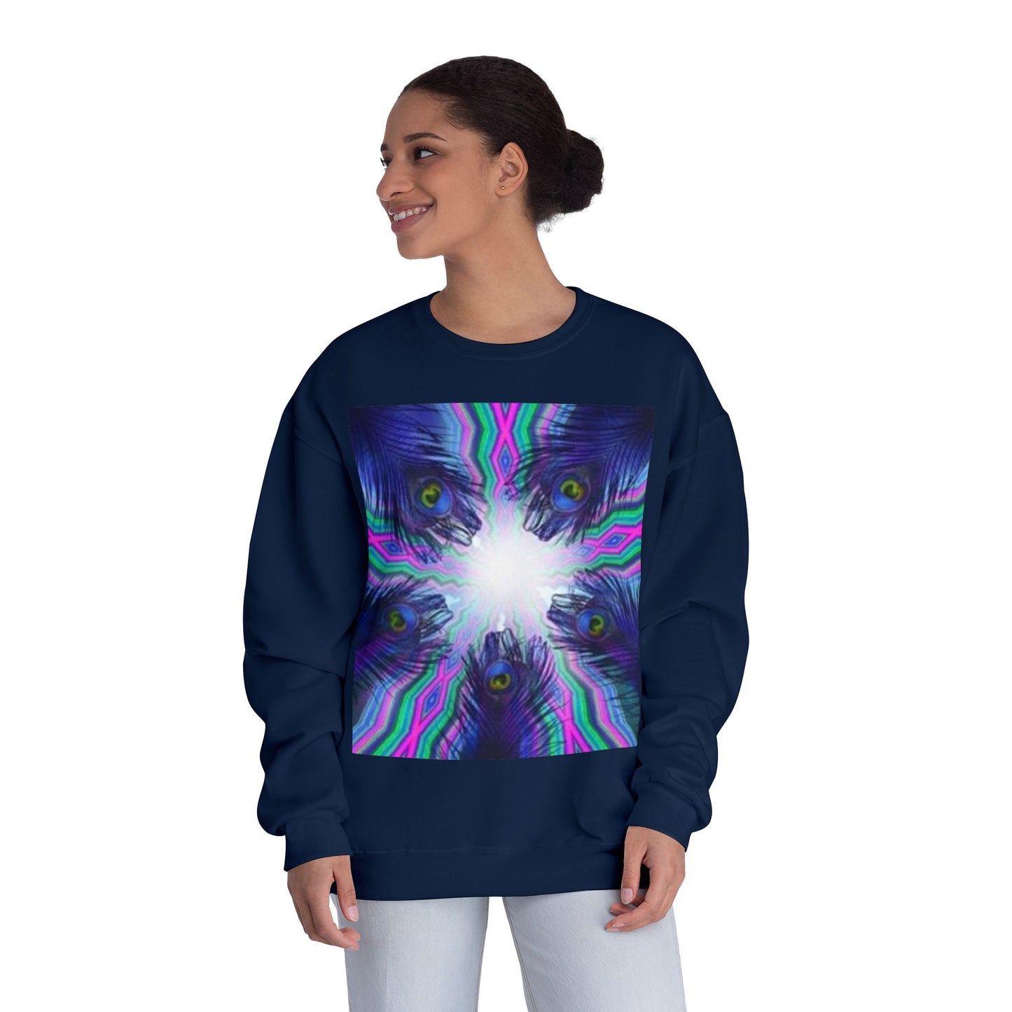 Psychedelic Art Crewneck Sweatshirt - Unisex Vibrant Graphic Sweatshirt