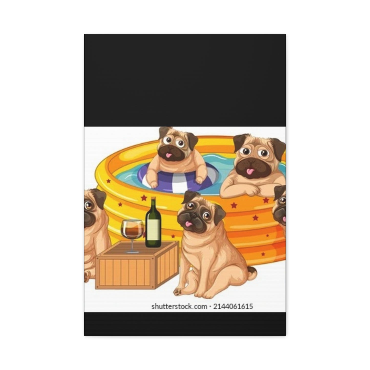 Pug Pool Party Canvas Art - Fun Pet Decor