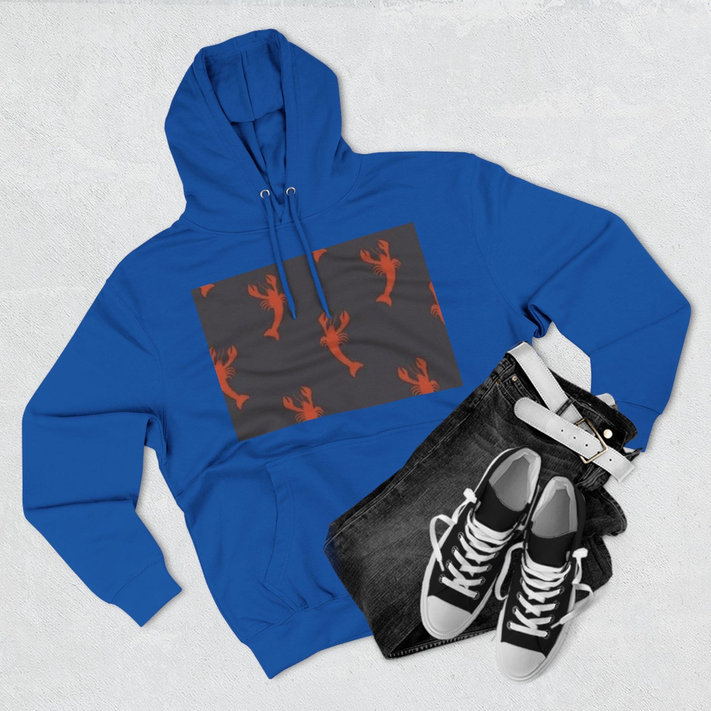 Lobster Print Fleece Hoodie - Perfect for Seafood Lovers