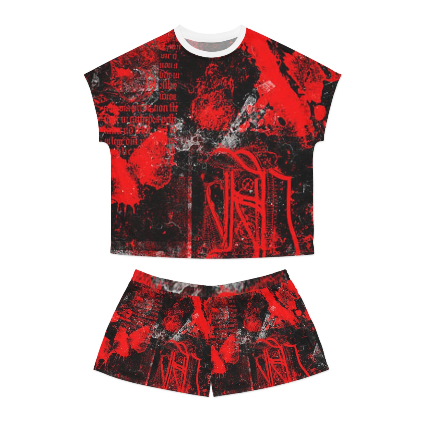 Bold Red Graphic Women's Pajama Set - Cozy & Stylish