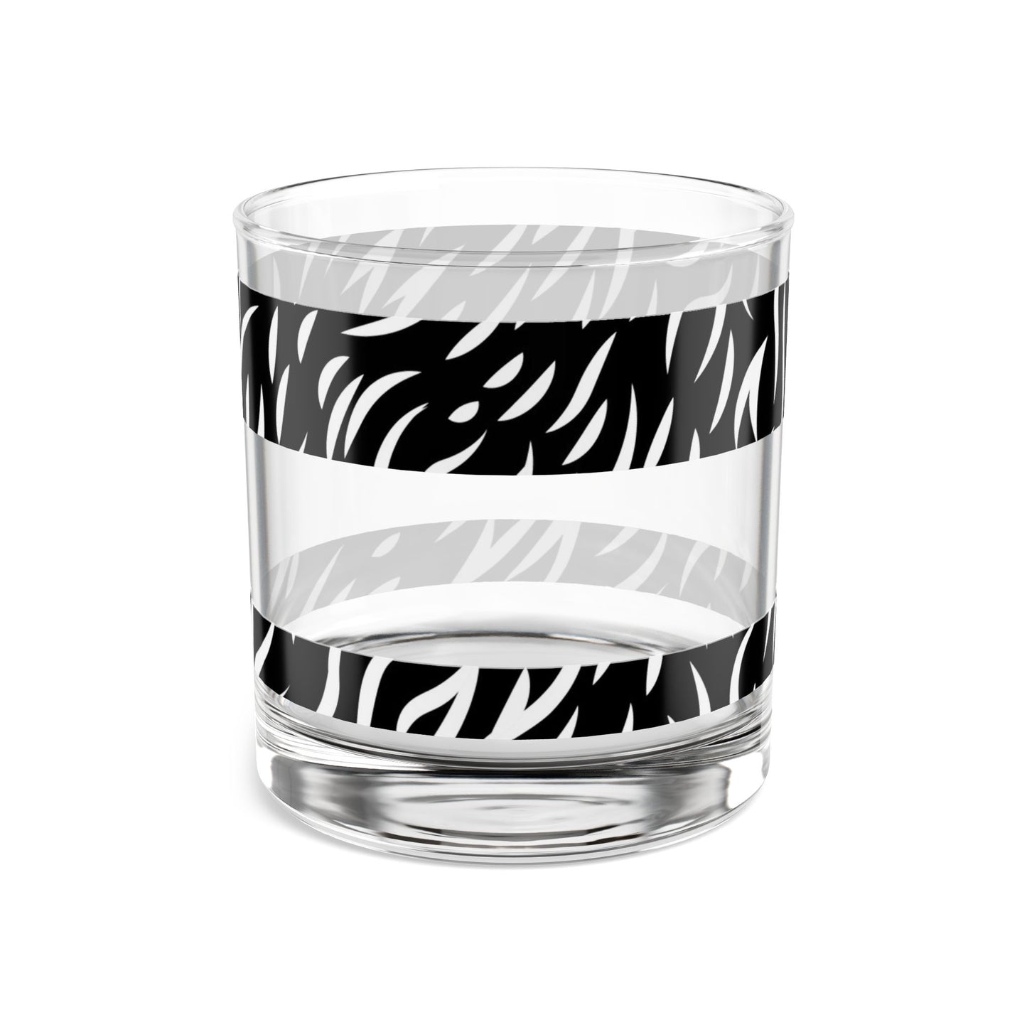 Elegant Zebra Print Rocks Glass - 10oz Tumbler for Stylish Entertaining