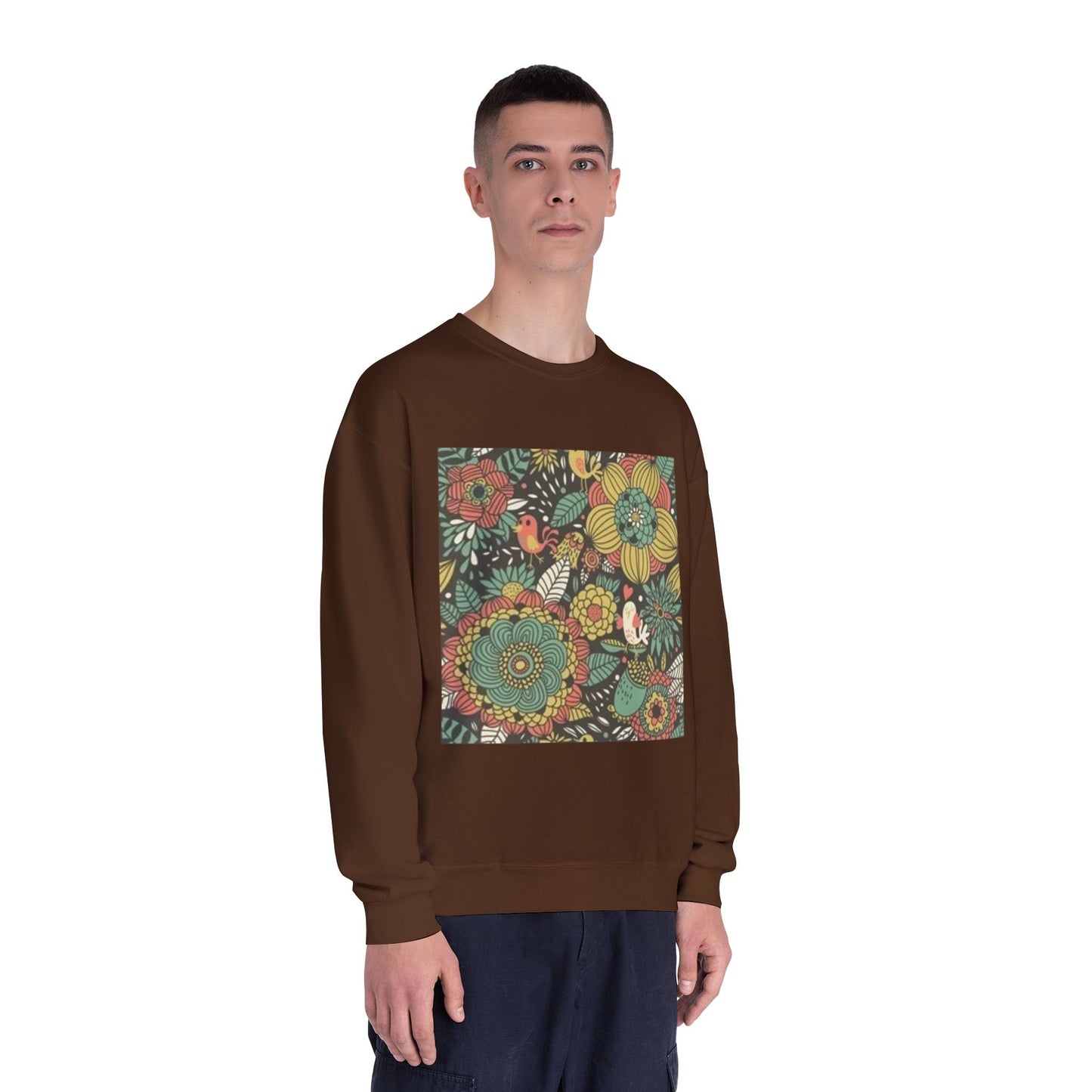 Vibrant Floral Unisex Crewneck Sweatshirt - Cozy Nature-Inspired Apparel