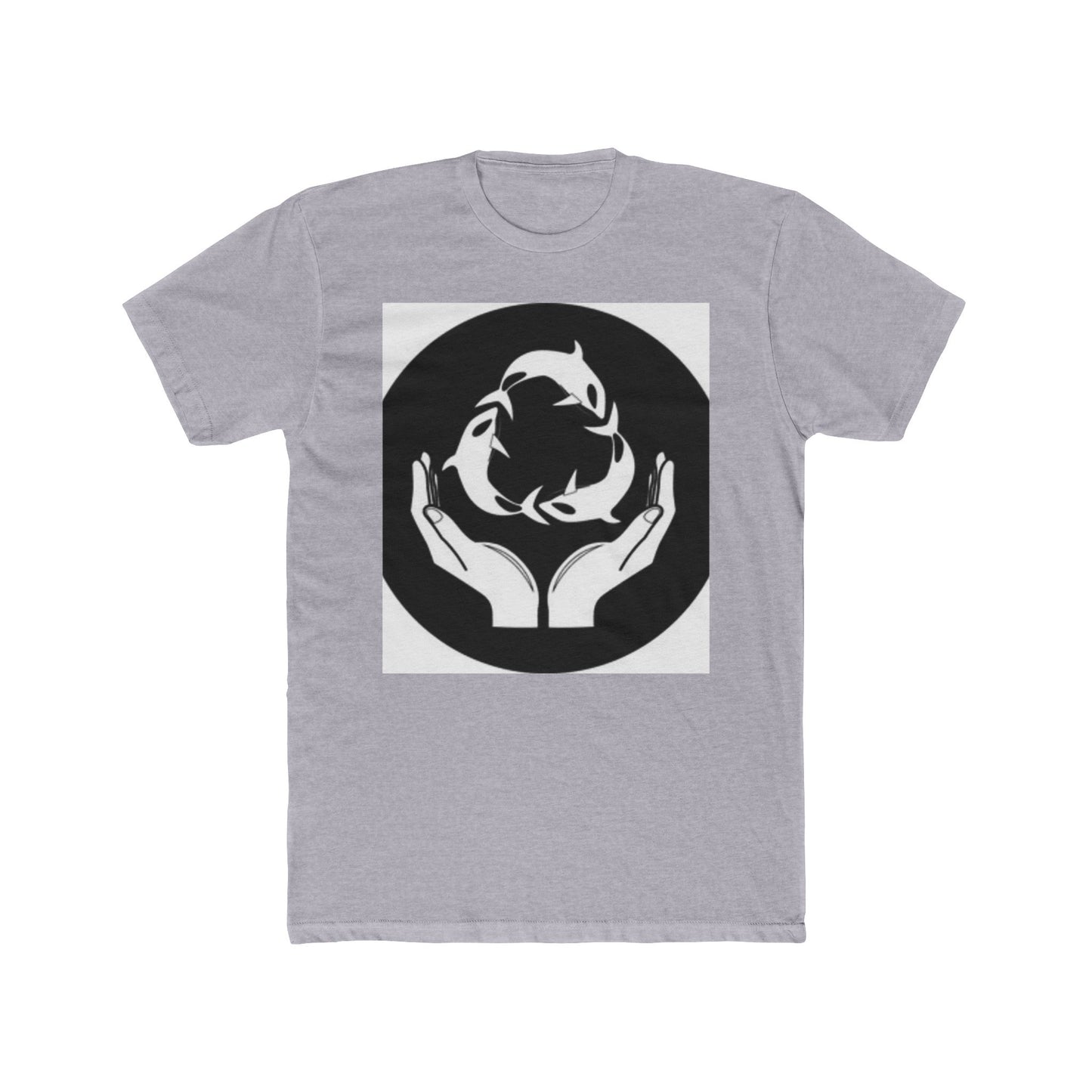 Eco-Friendly Unisex Cotton Crew Tee - Hands Holding Nature Design