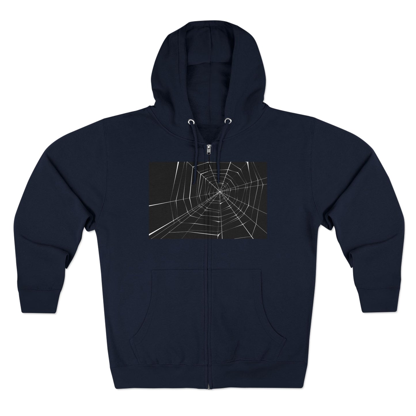 Sleek Spiderweb Unisex Zip Hoodie – Perfect for Halloween or Casual Wear