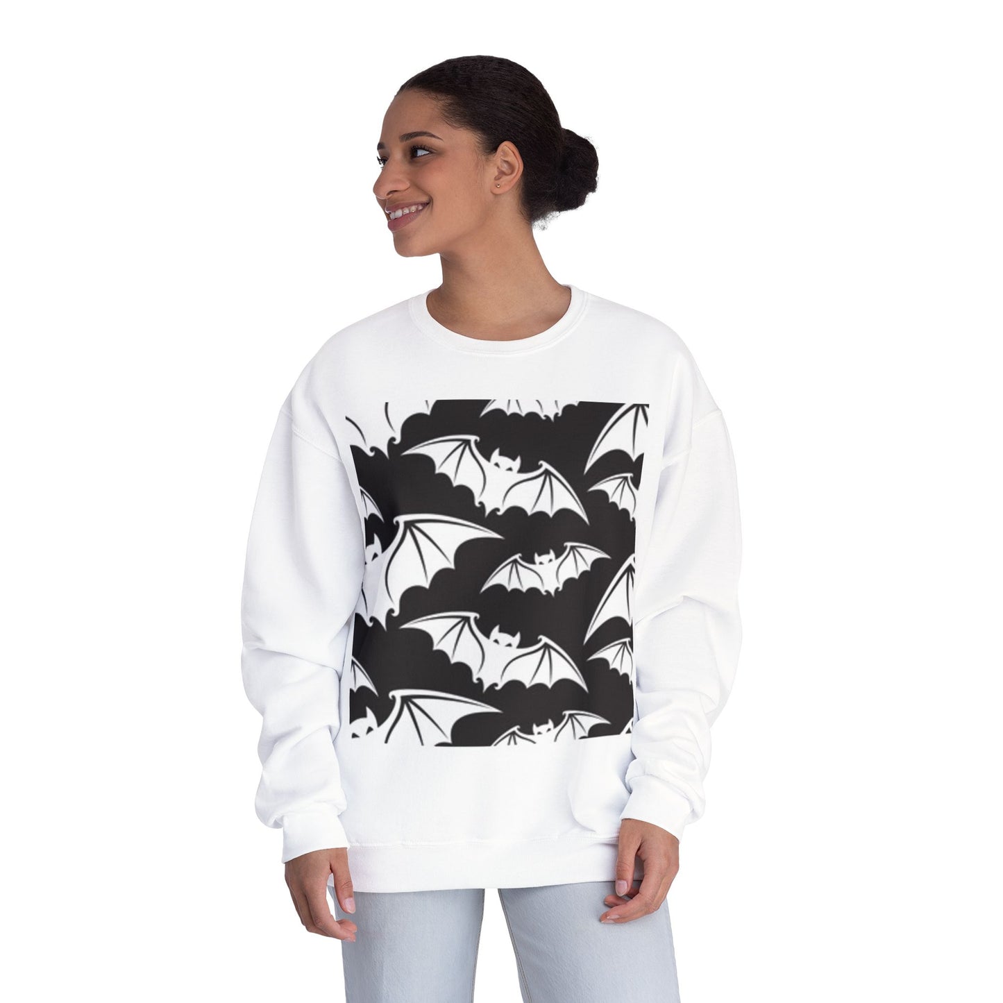 Bats in Flight Unisex Crewneck Sweatshirt - Cozy Halloween Spirit