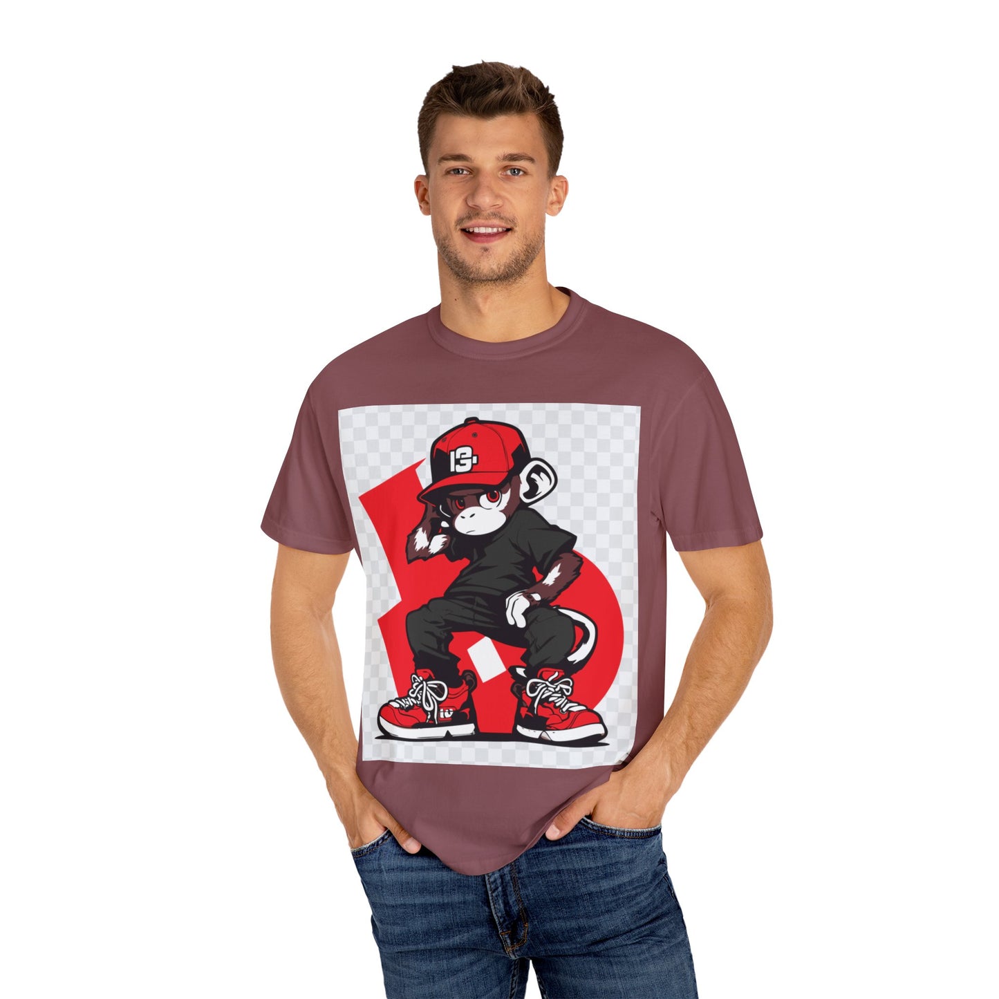 Cool Graffiti Monkey Unisex Garment-Dyed T-Shirt