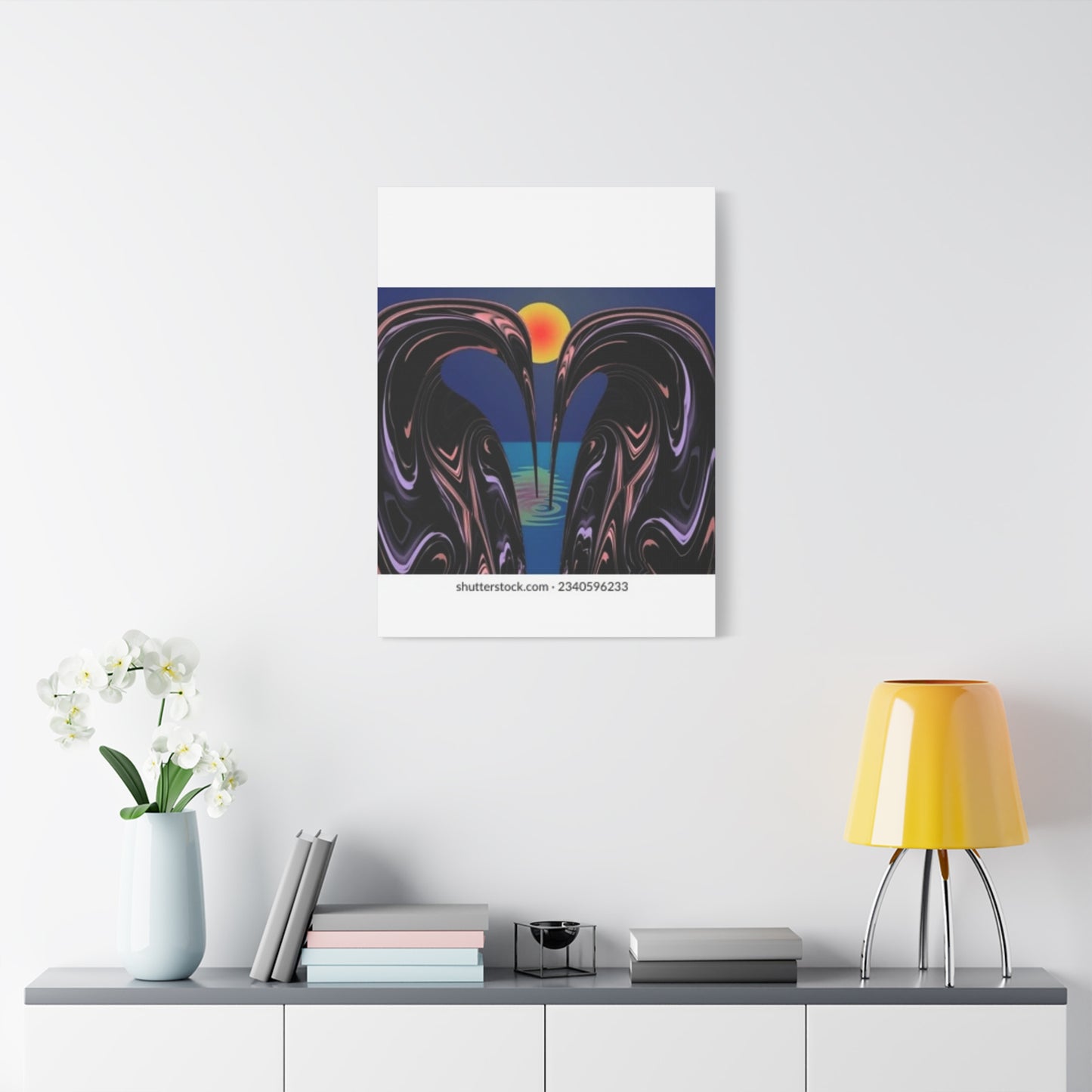 Romantic Abstract Canvas Art - Heart-Shaped Design for Home Decor