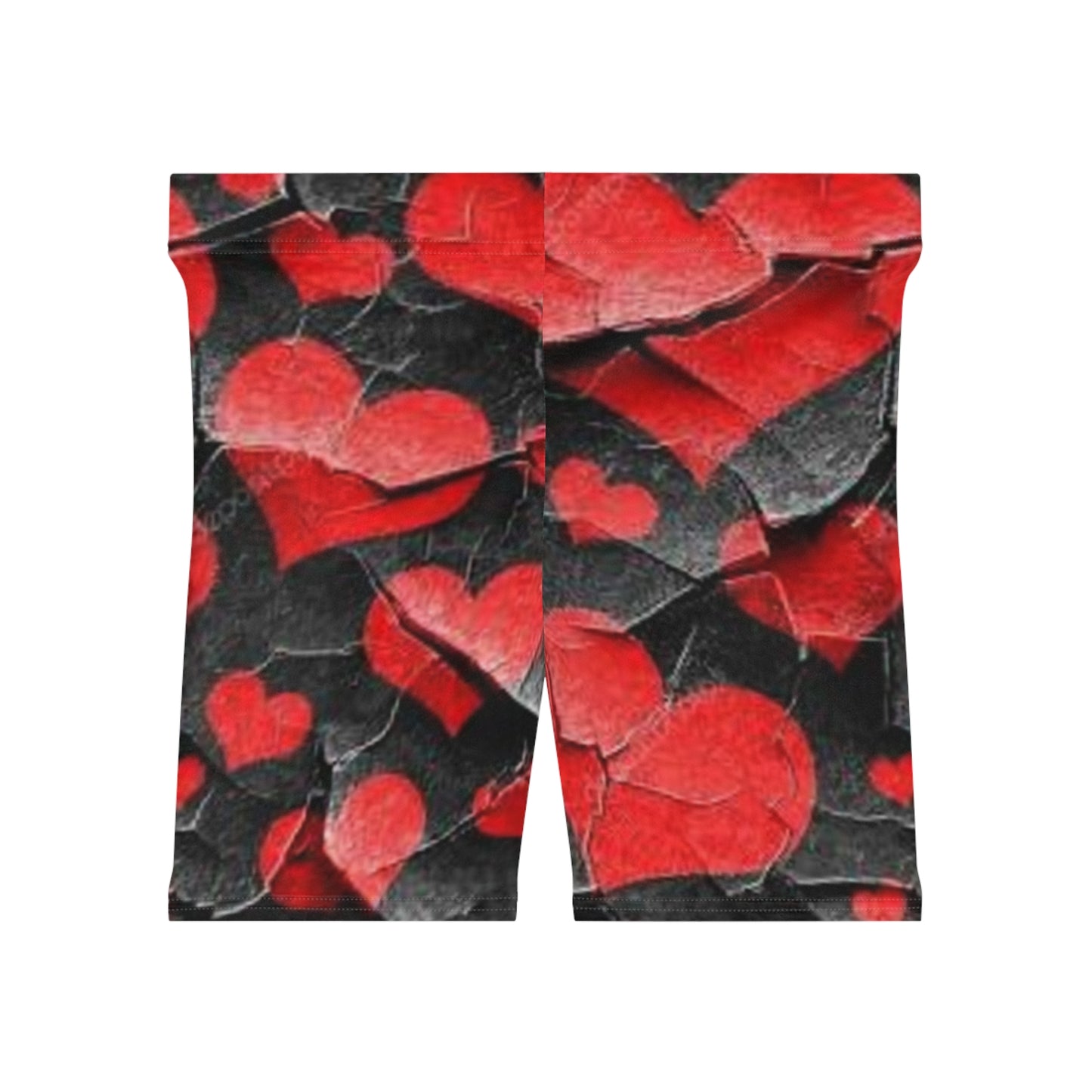 Heart-Patterned Women's Biker Shorts - Stylish and Comfortable Athletic Wear