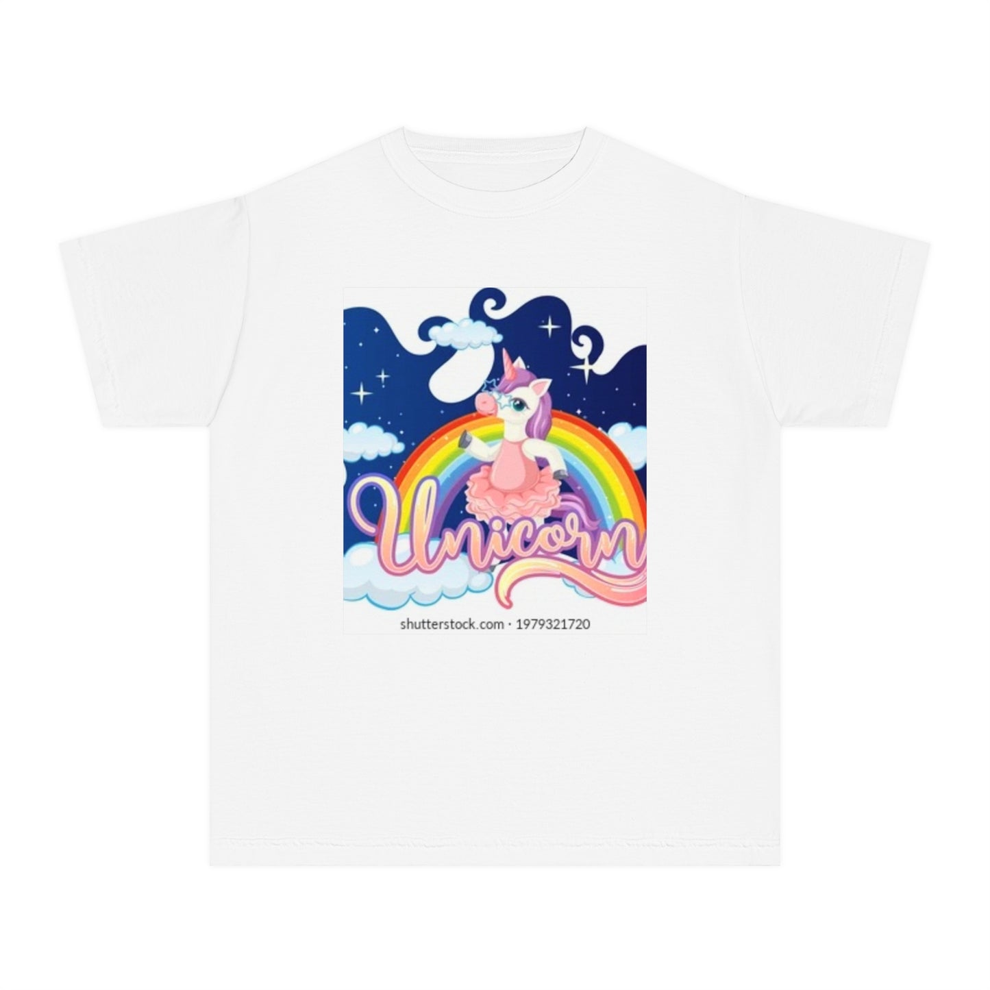 Youth Unicorn Midweight Tee - Colorful Rainbow Graphic T-Shirt