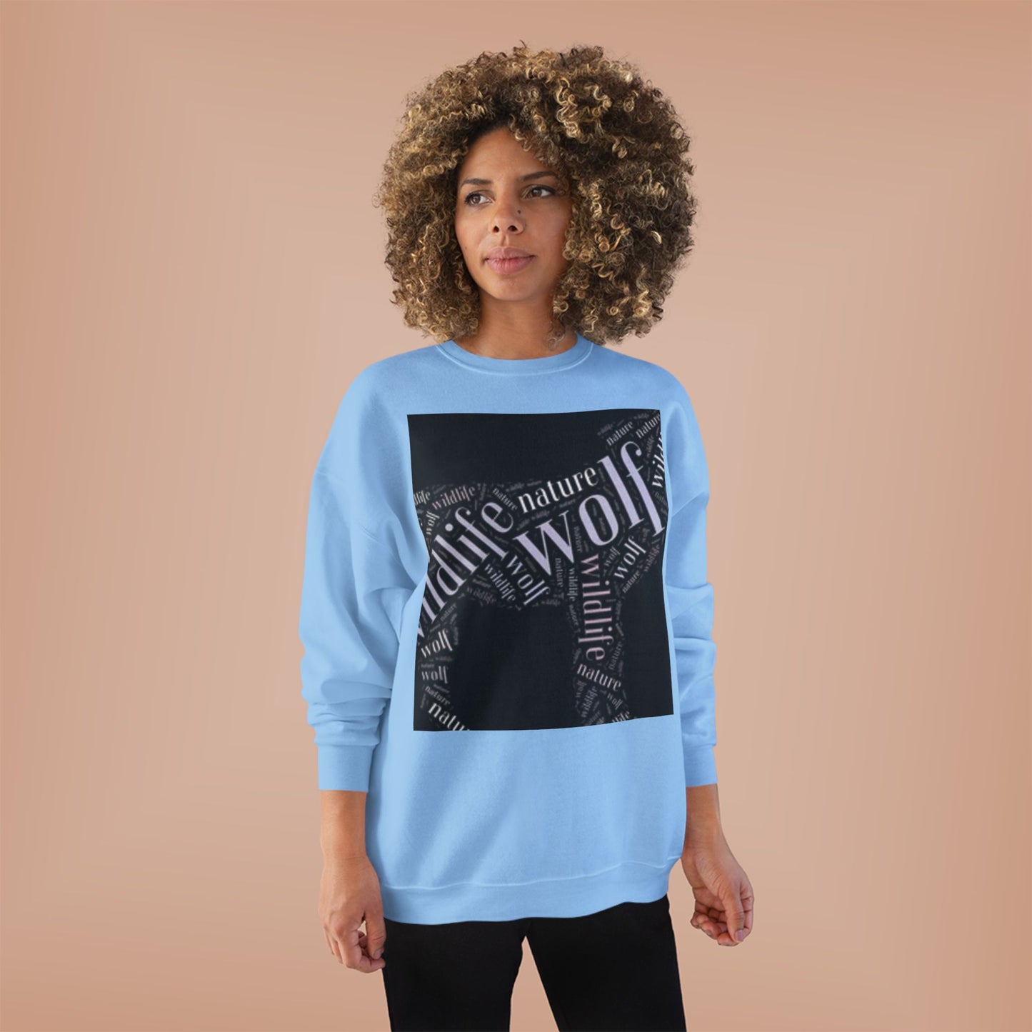 Unisex Eco-Friendly Wolf Graphic Crewneck Sweatshirt - Nature Lover Gift
