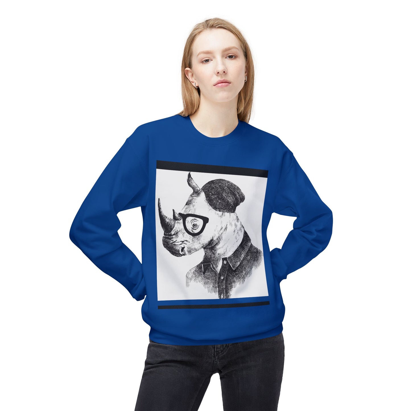 Cool Rhino and Sneakers Fleece Sweatshirt for Trendsetters