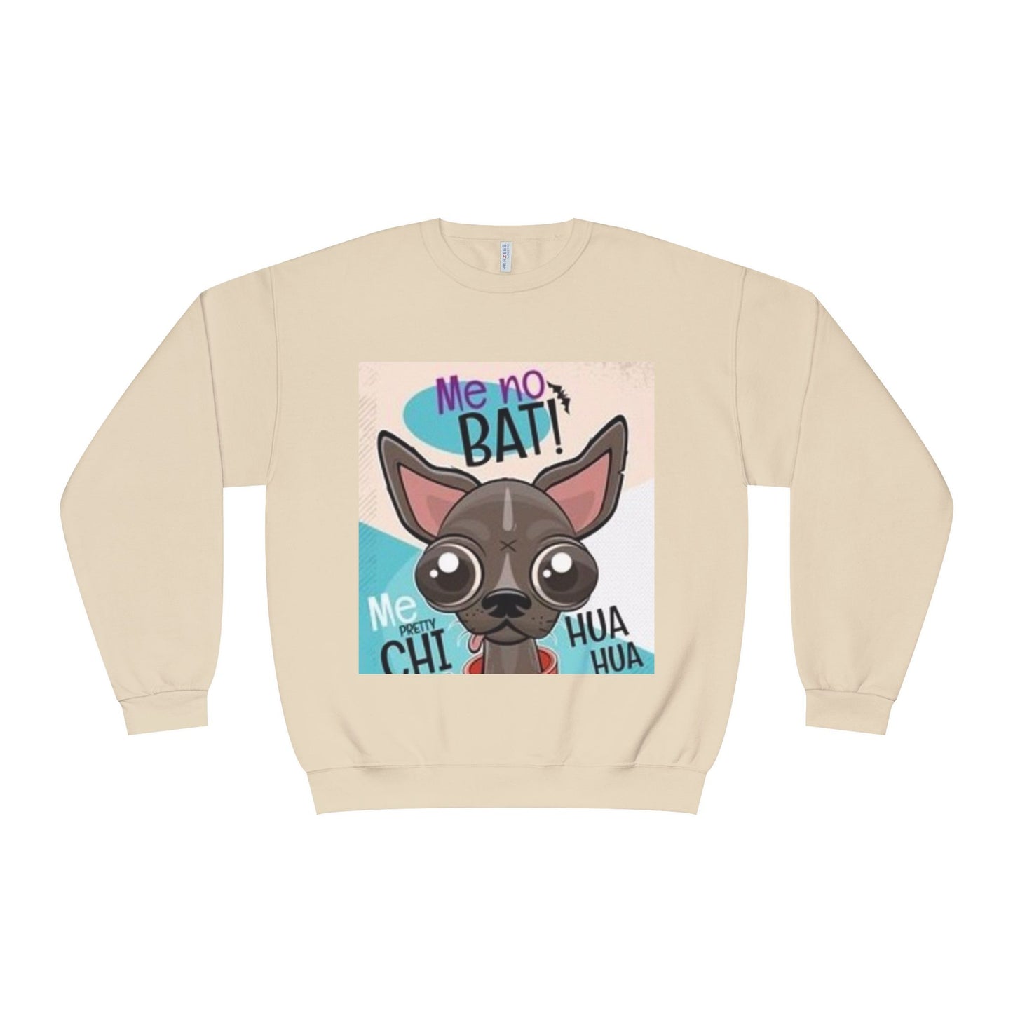 Funny Dog Lover Sweatshirt – "Me no BAT!" Unisex Crewneck
