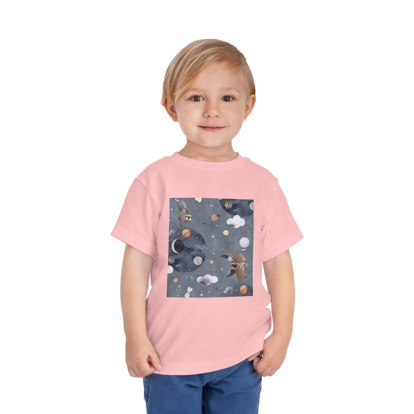 Cosmic Adventure Toddler Tee - Fun Space-Themed Short Sleeve Shirt for Kids