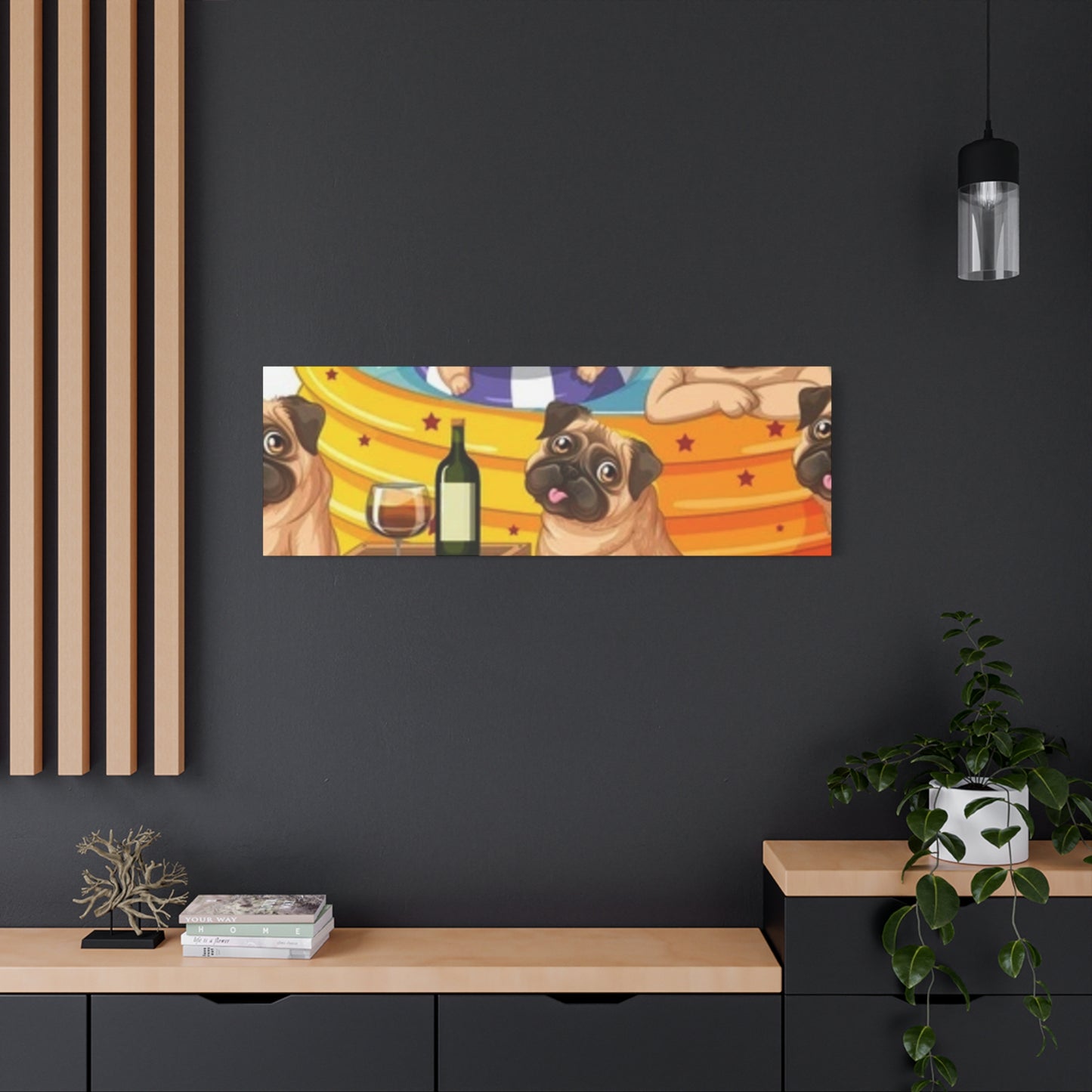 Pug Pool Party Canvas Art - Fun Pet Decor