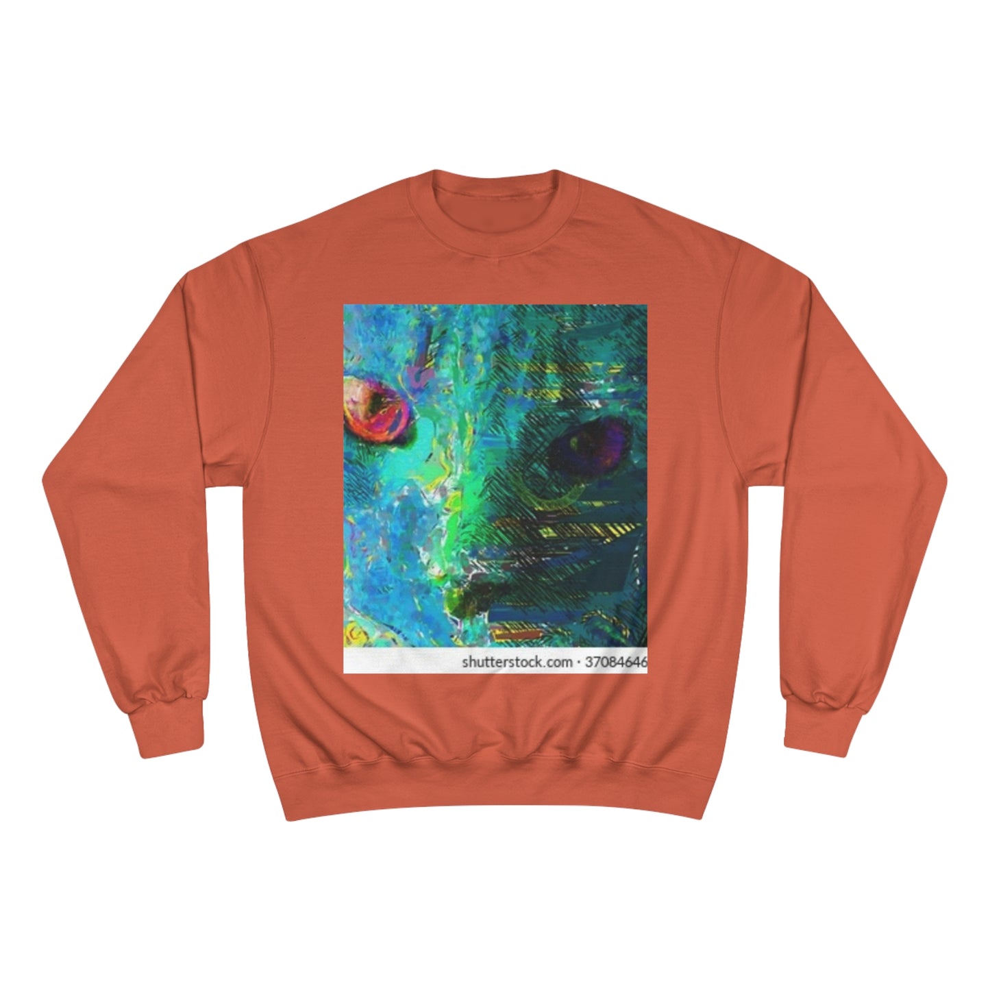 Vibrant Artistic Champion Sweatshirt with Eye Design