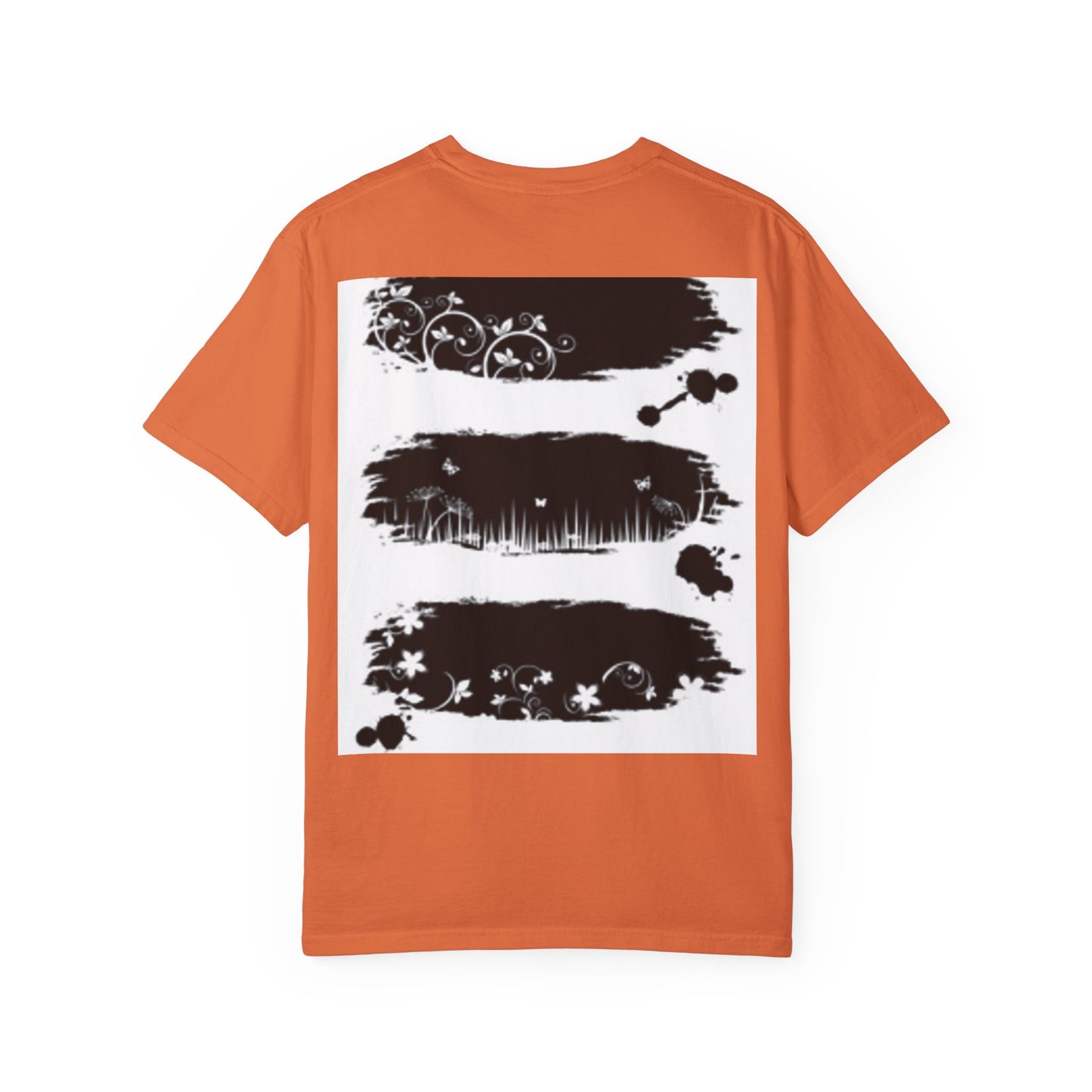 Artistic Unisex Garment-Dyed T-Shirt with Floral Design