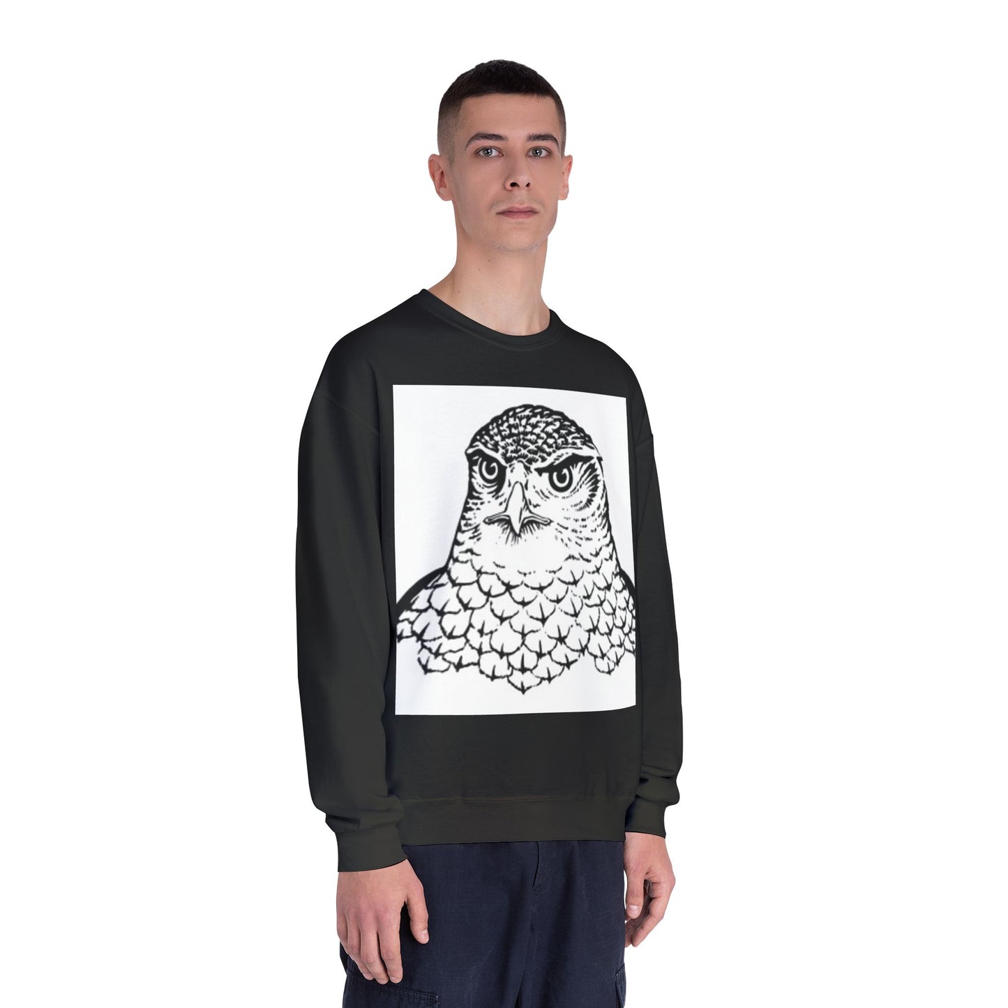 Unisex White Owl Graphic Crewneck Sweatshirt - Cozy & Stylish