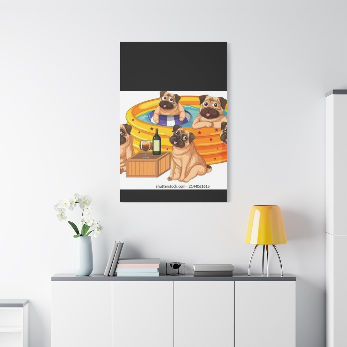 Pug Pool Party Canvas Art - Fun Pet Decor