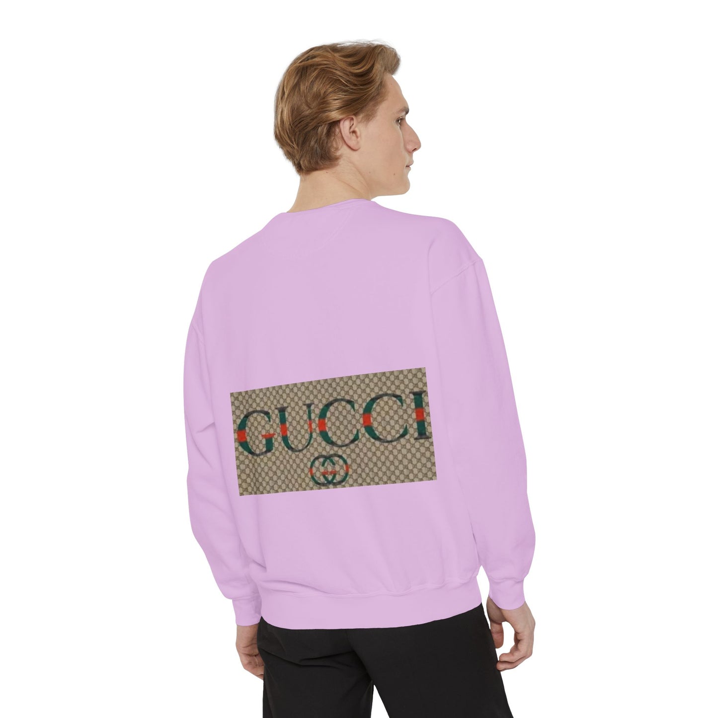 Fashionable Unisex Garment-Dyed Sweatshirt with GUCCI Design