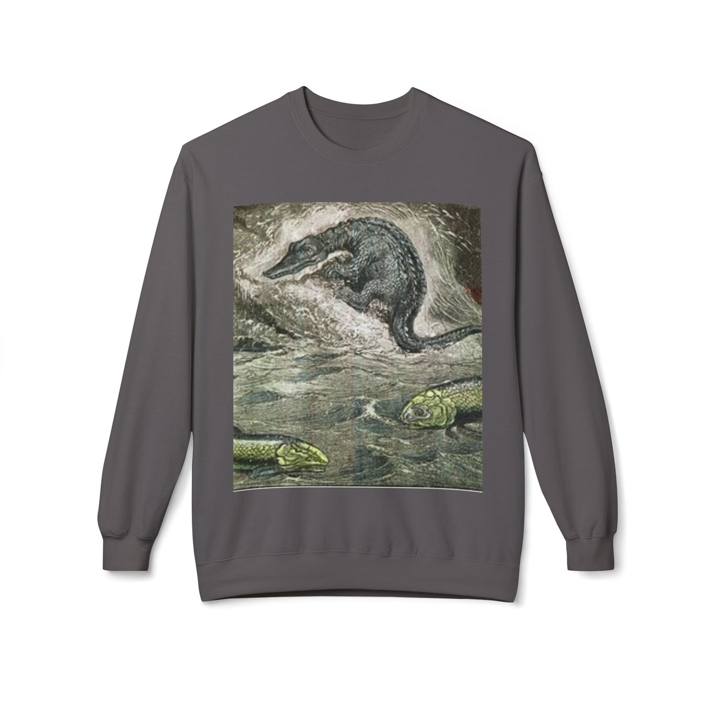 Vintage Dinosaur Art Fleece Crewneck Sweatshirt