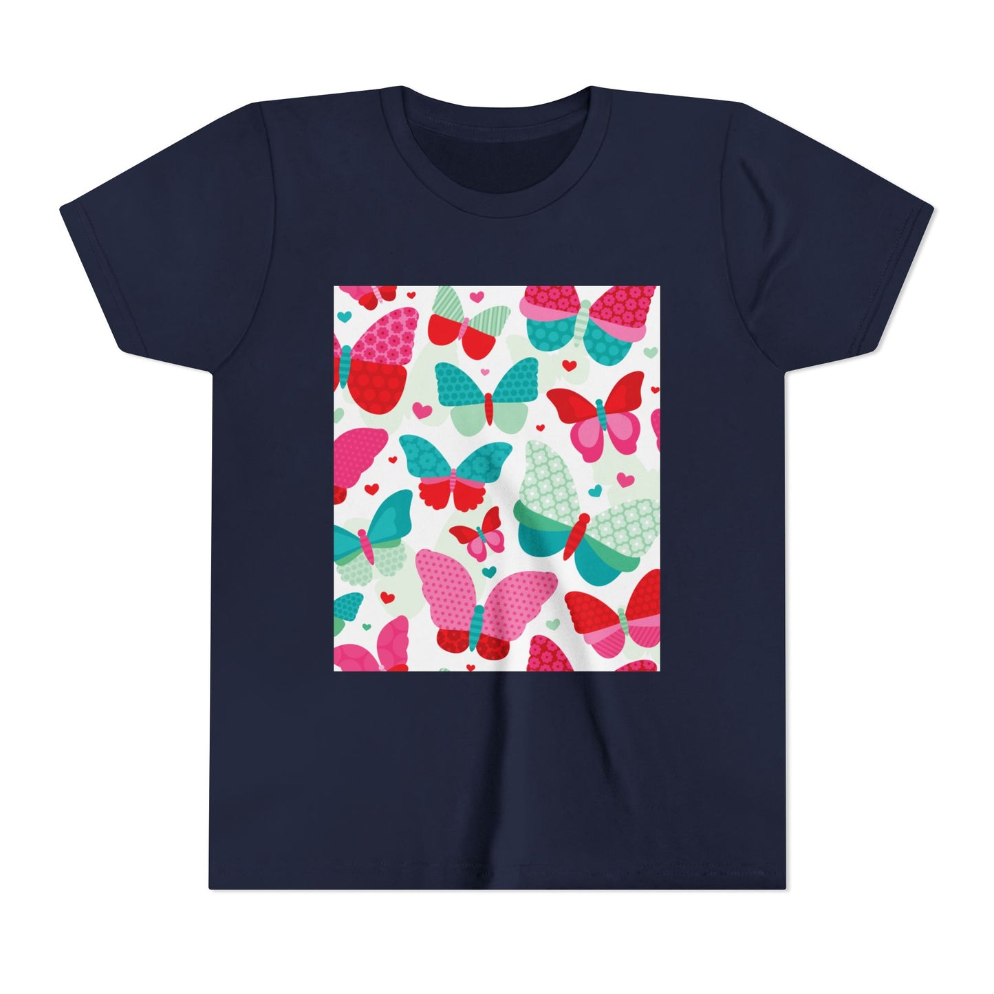 Colorful Butterfly Youth Short Sleeve Tee - Fun & Playful Design for Spring Celebrations