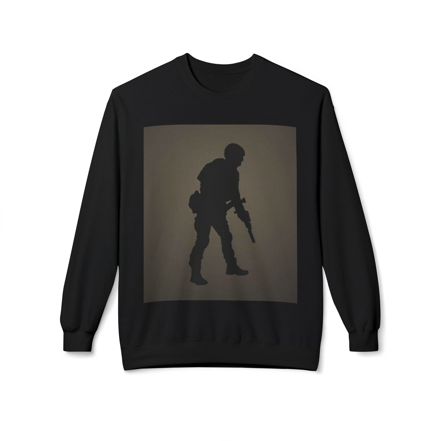 Military Silhouette Crewneck Sweatshirt - Unisex Midweight Fleece