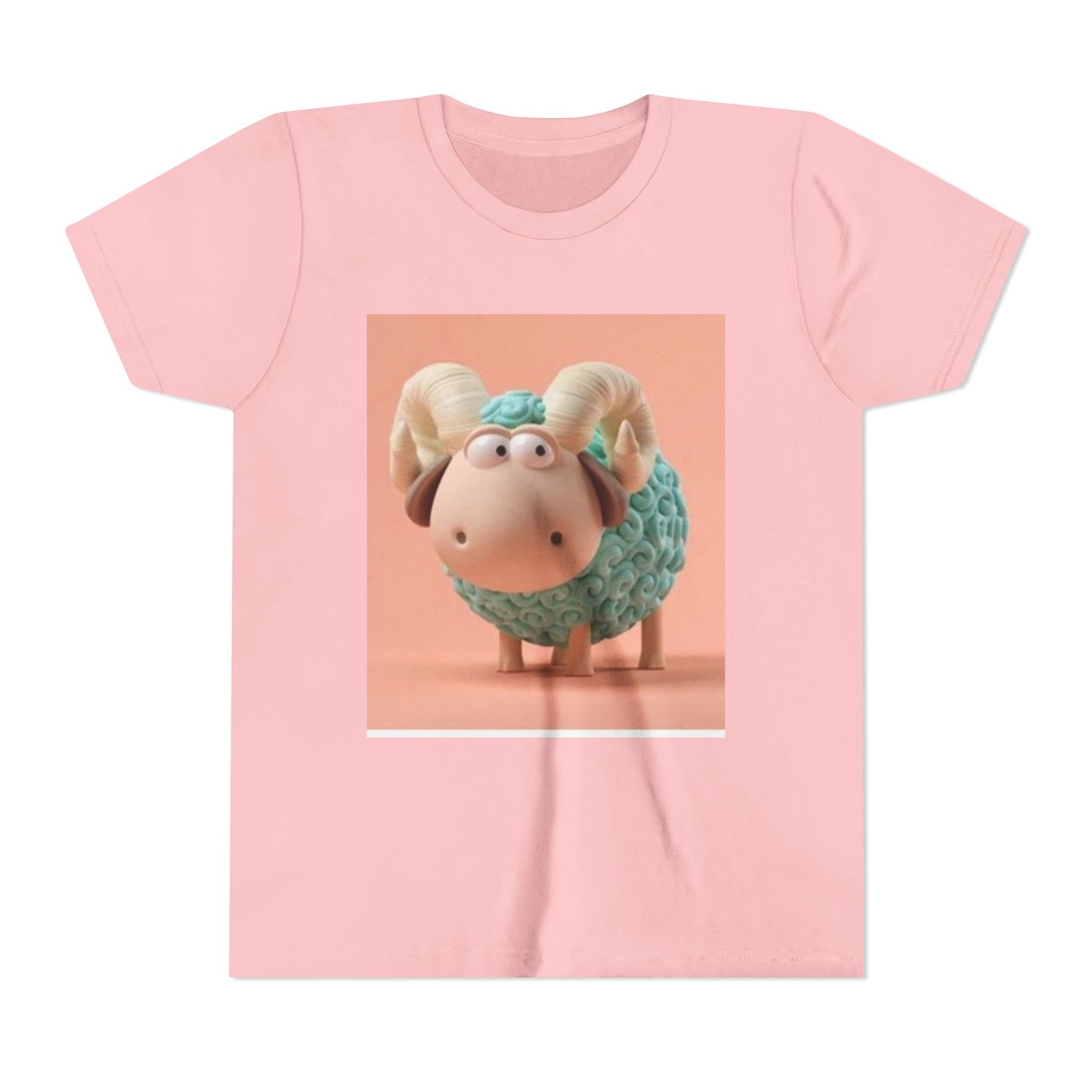 Cute Cartoon Sheep Youth Short Sleeve Tee - Fun and Whimsical Kids Shirt