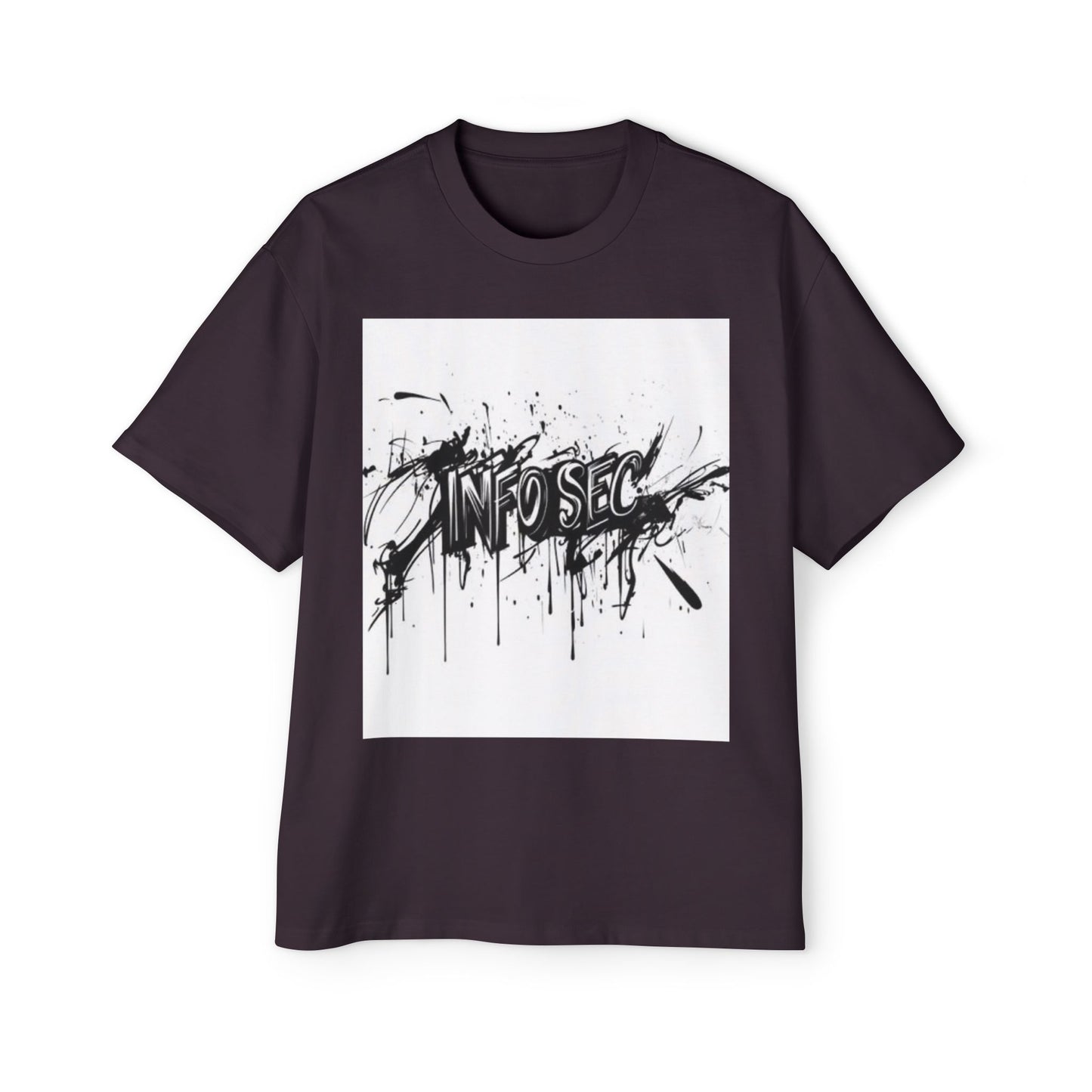 Men's Oversized Info Sec Tee - Urban Streetwear Graphic T-Shirt