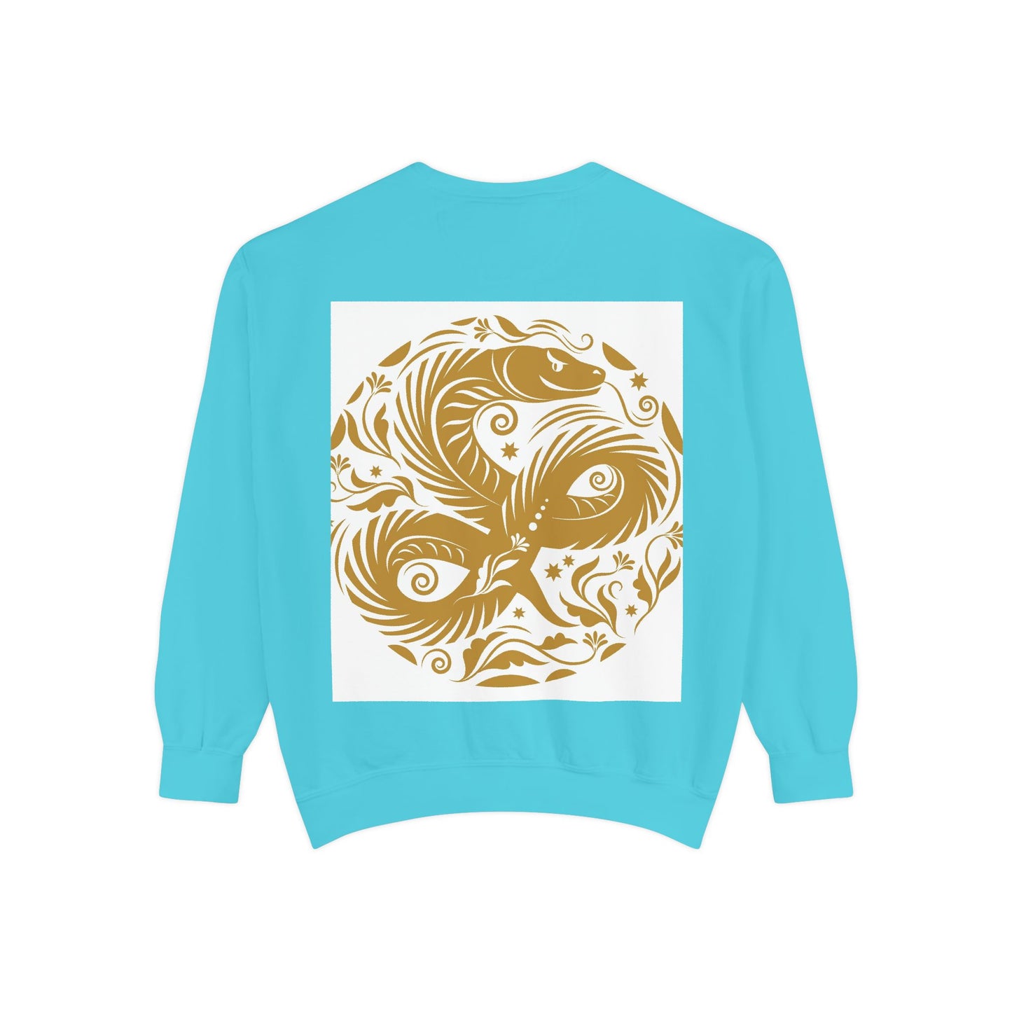 Cultural Vibe Unisex Garment-Dyed Sweatshirt - Tribal Mask & Animal Design