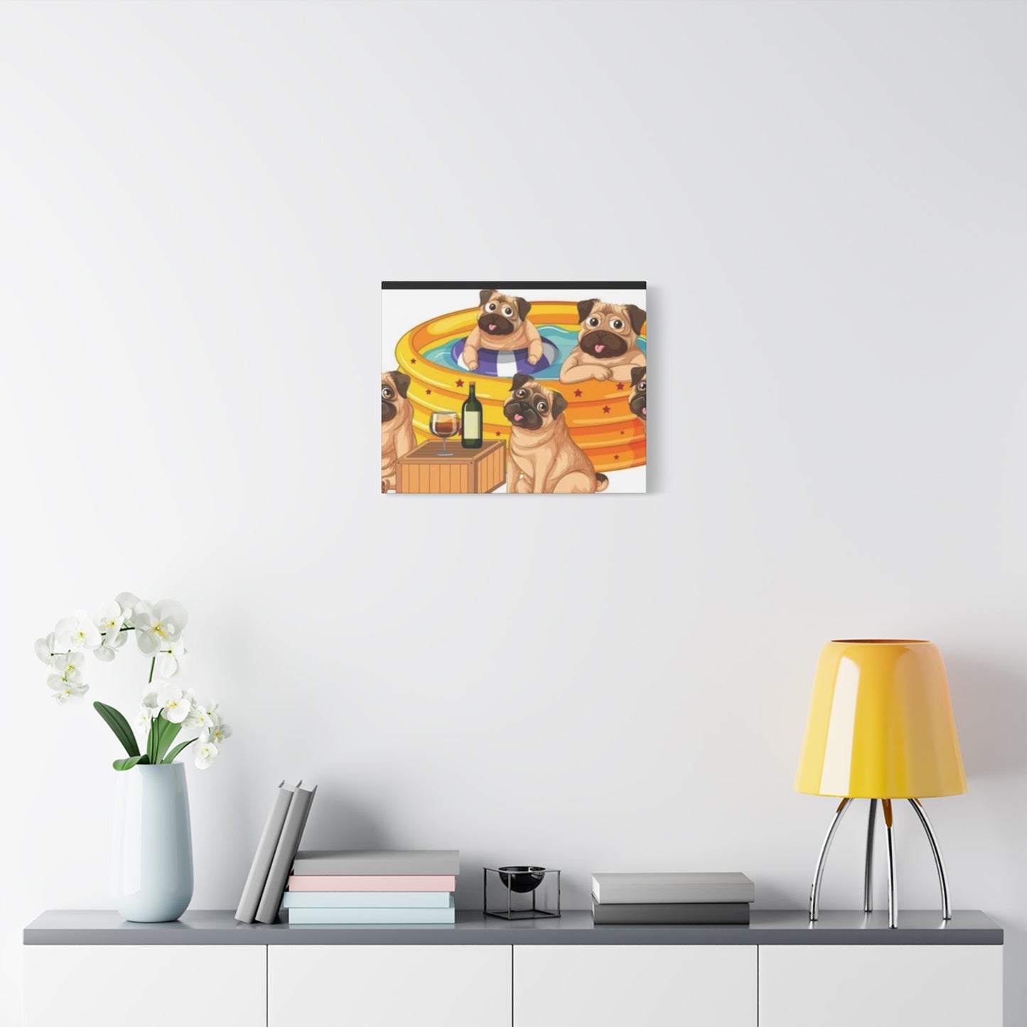Pug Pool Party Canvas Art - Fun Pet Decor