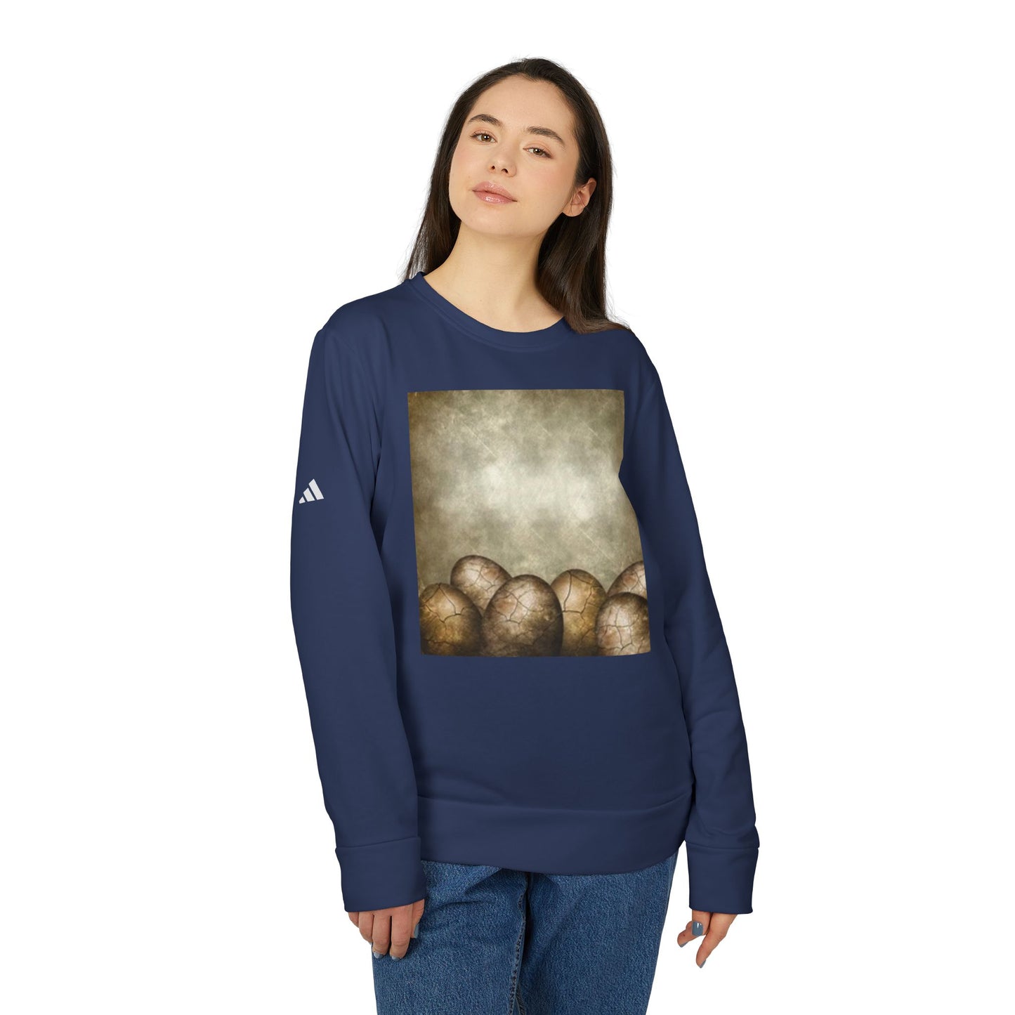 Cozy Artistic Egg Design Unisex Fleece Crewneck Sweatshirt