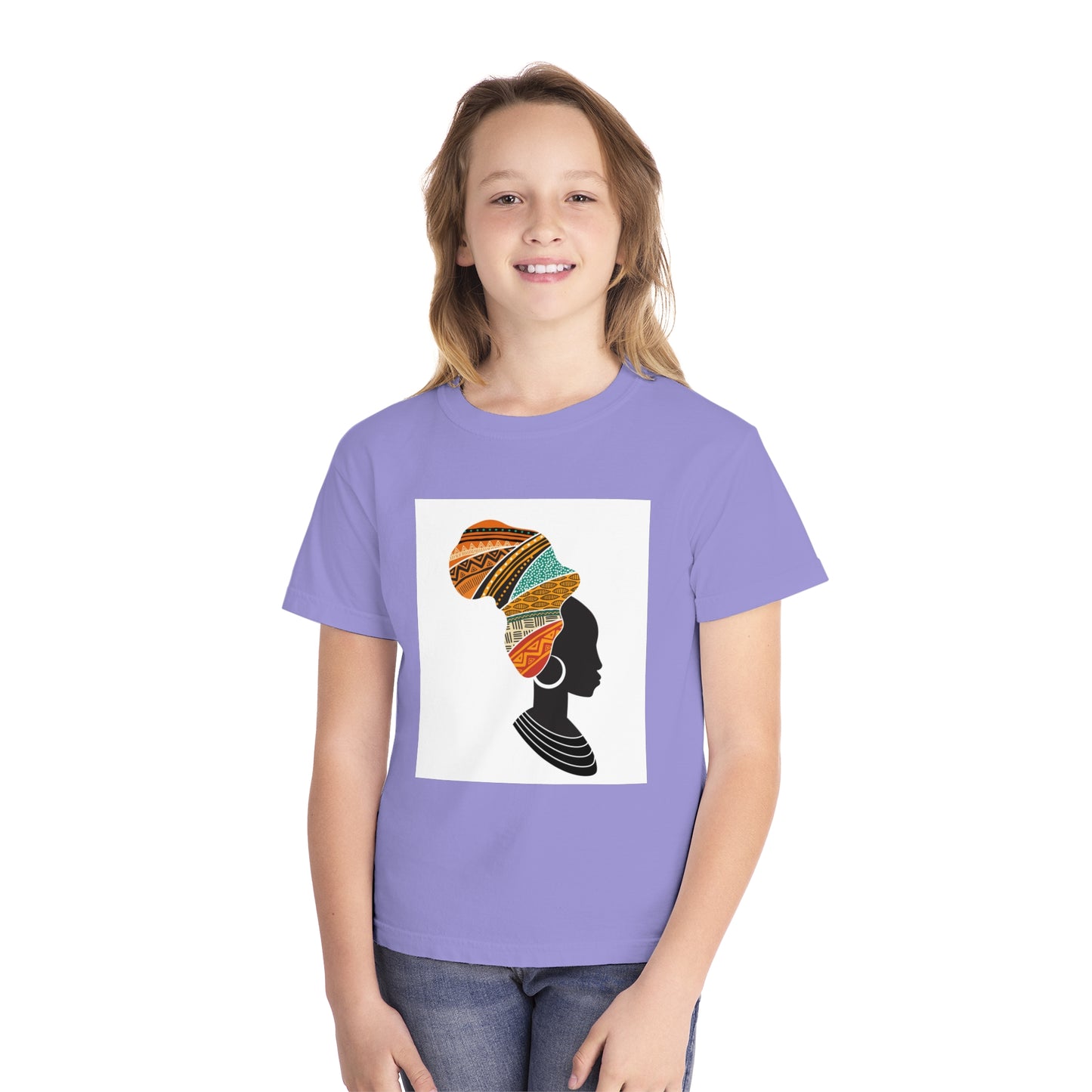 Youth Midweight Tee - African Heritage Design for Creative Kids
