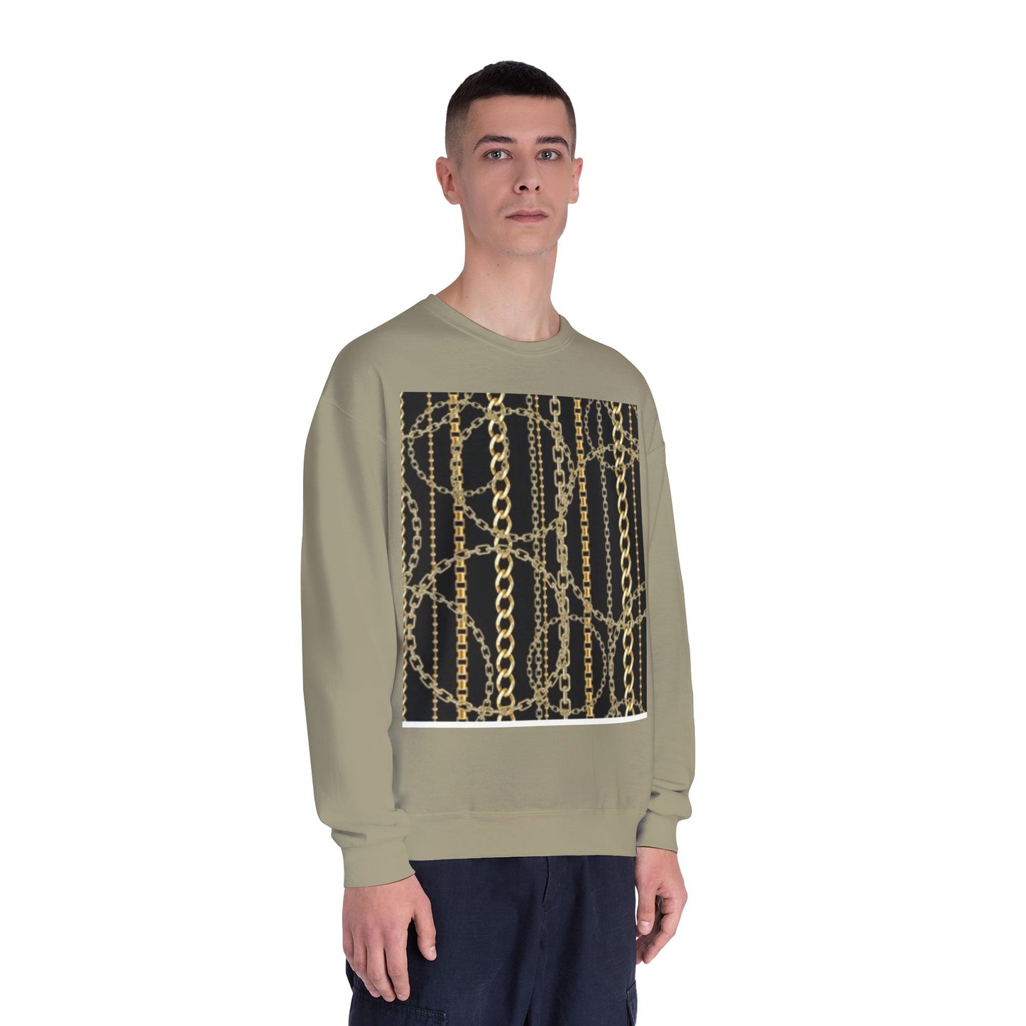 Chic Chain Pattern Unisex Crewneck Sweatshirt - Fashionable & Comfortable