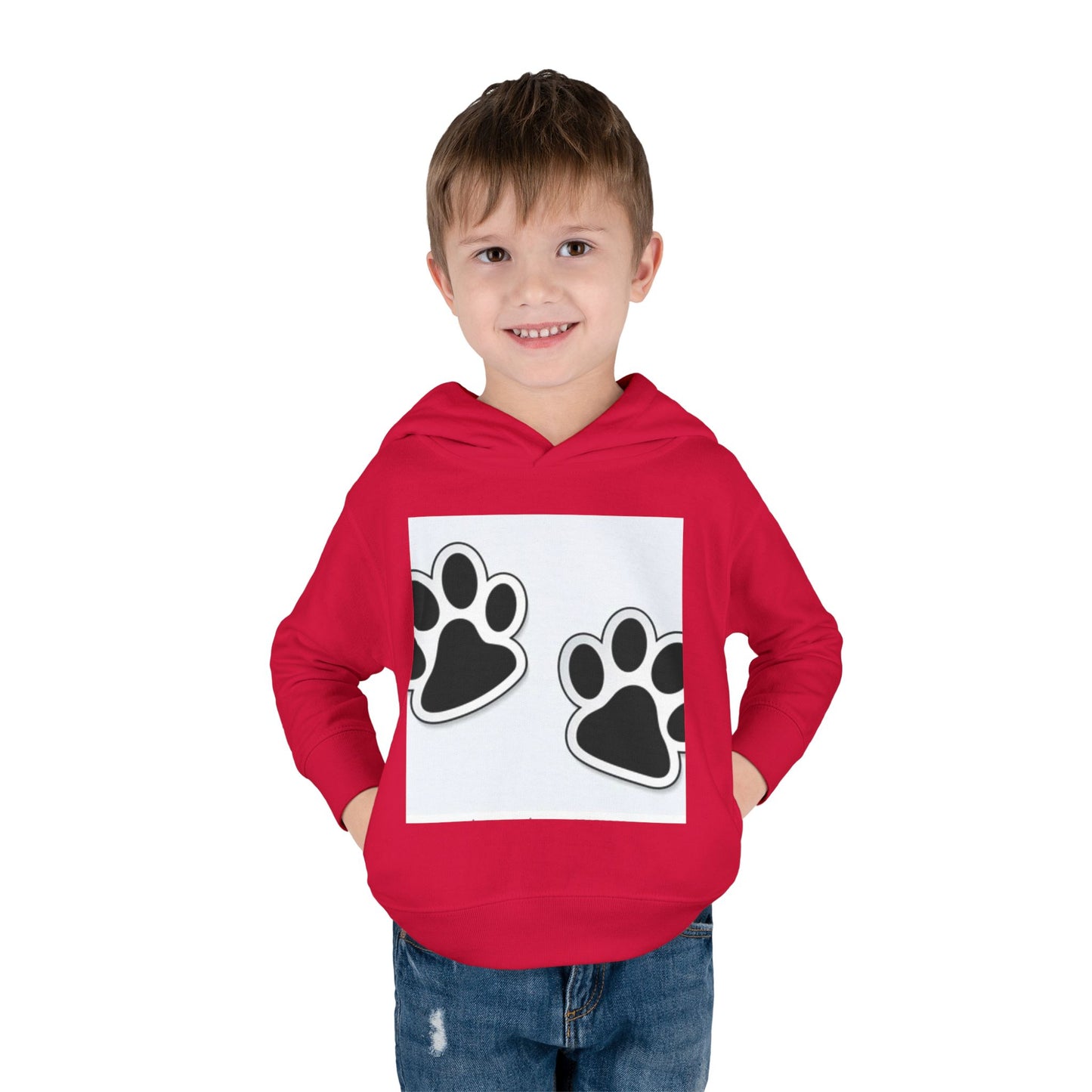 Wildlife Pattern Toddler Pullover Fleece Hoodie - Playful Animal Design for Kids