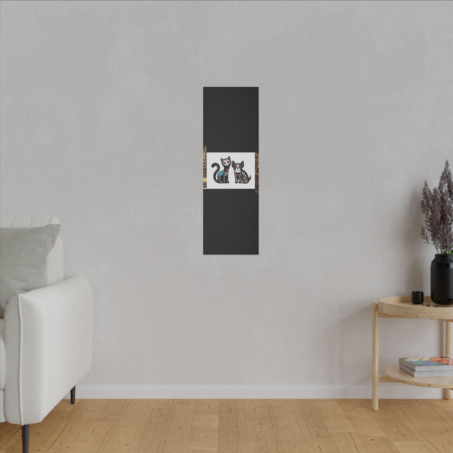 Day of the Dead Pet Canvas Art - Colorful Cat and Dog Wall Decor