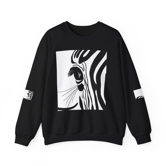 Artistically Designed Zebra Crewneck Sweatshirt - Perfect for Nature Lovers