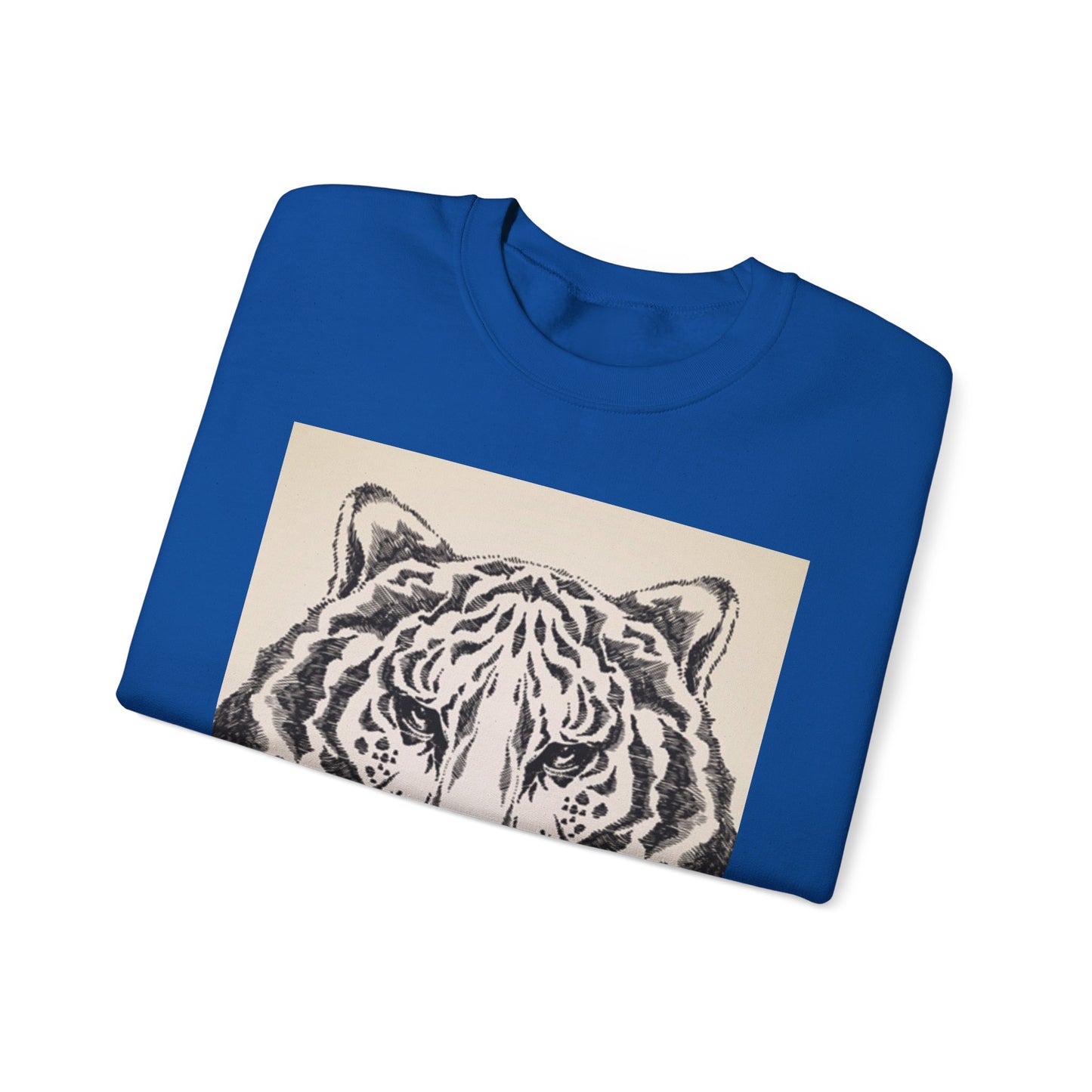 Artistic Tiger Print Crewneck Sweatshirt – Unisex Heavy Blend