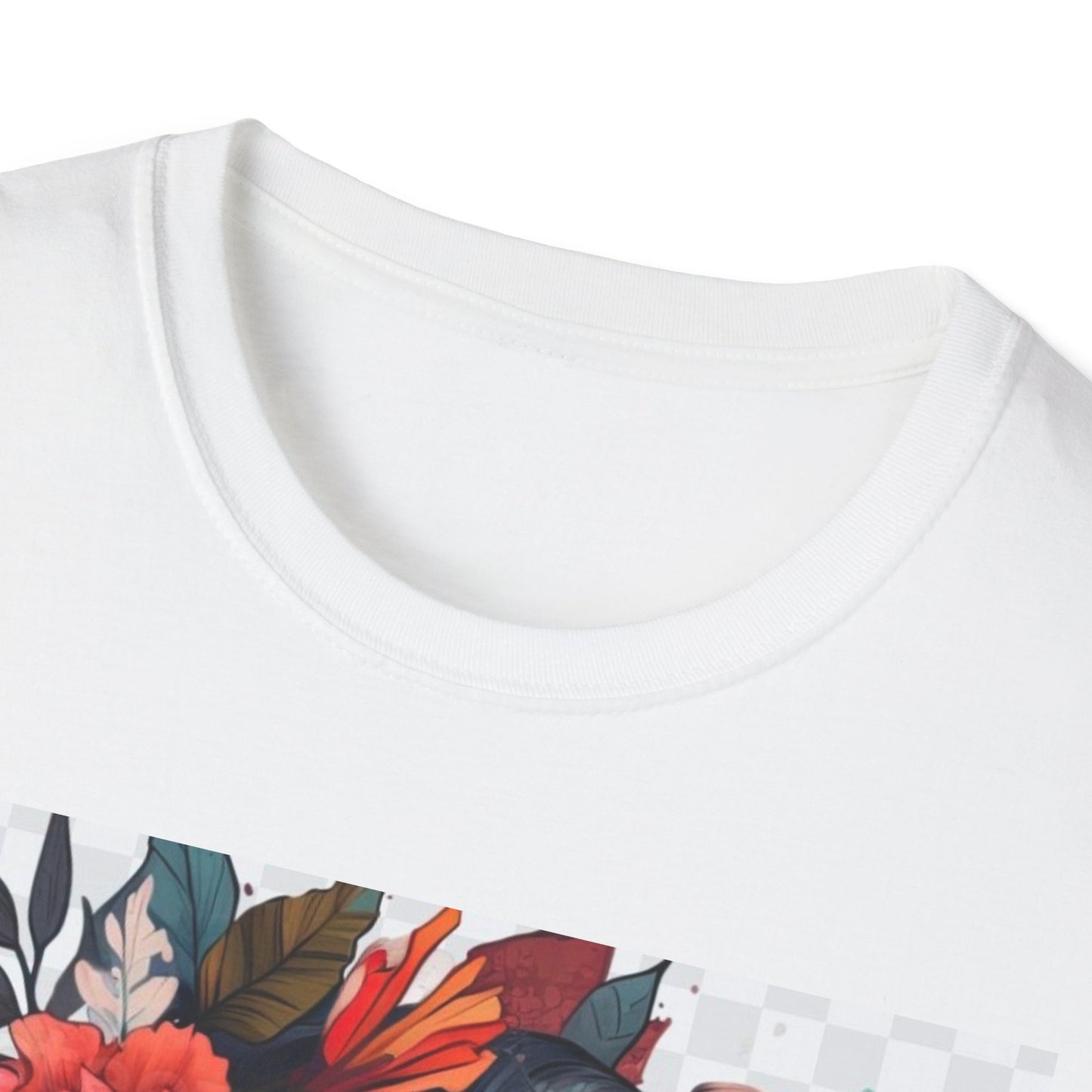 Bold Floral Art Unisex Softstyle T-Shirt