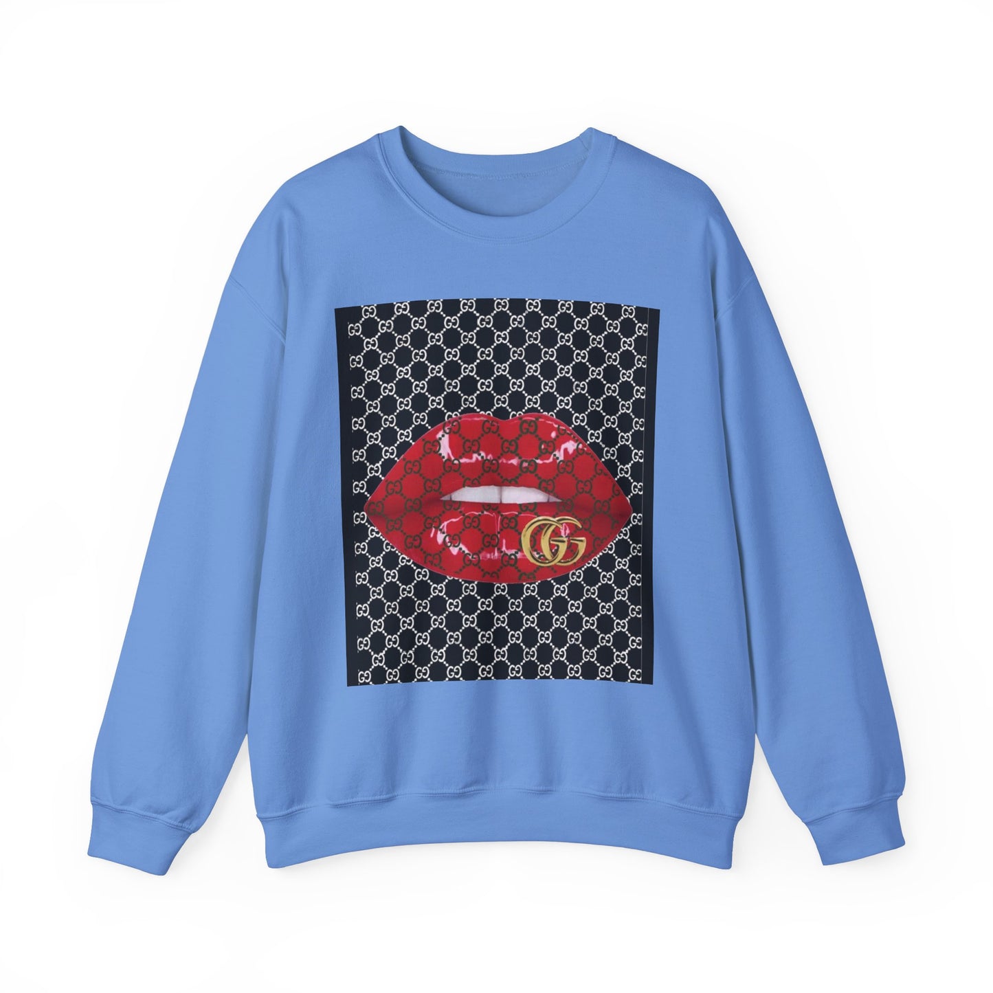 Trendy Unisex Graphic Crewneck Sweatshirt with Lip Design