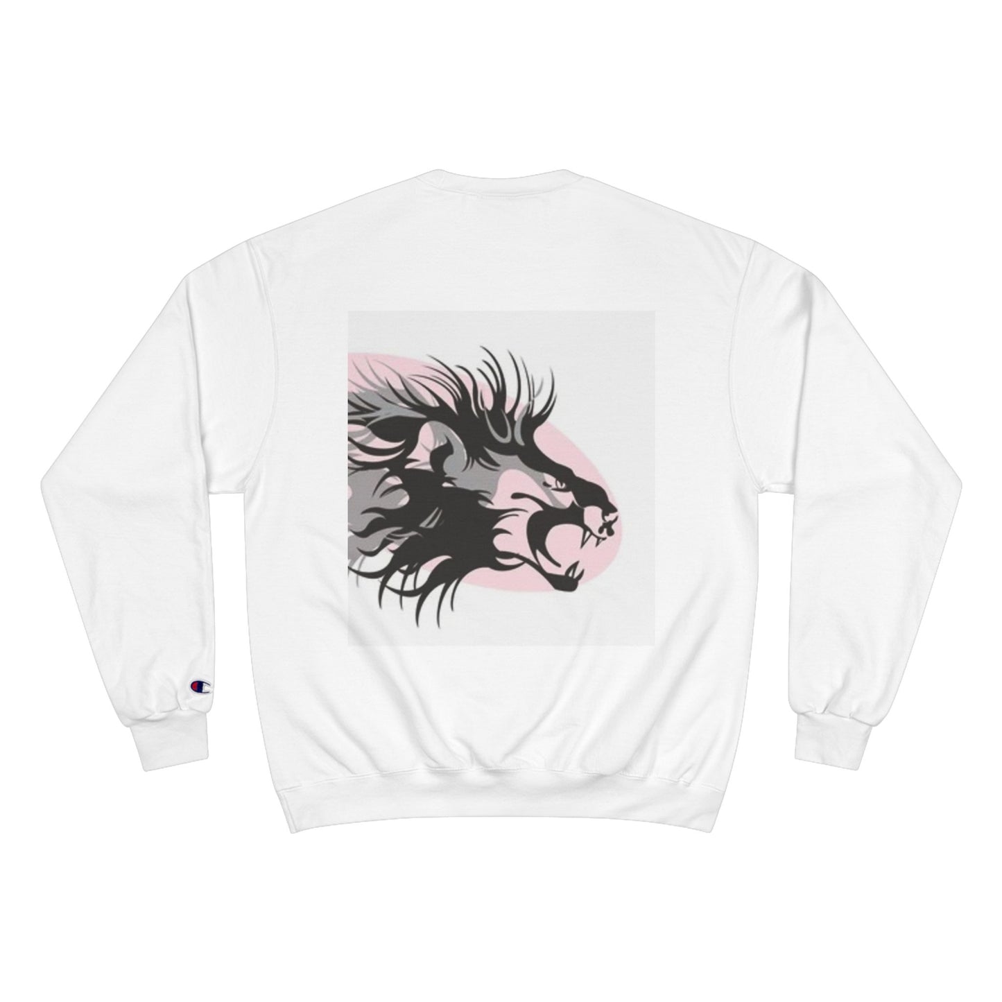 Fierce Lion Champion Sweatshirt - Bold Graphic, Unisex Casualwear
