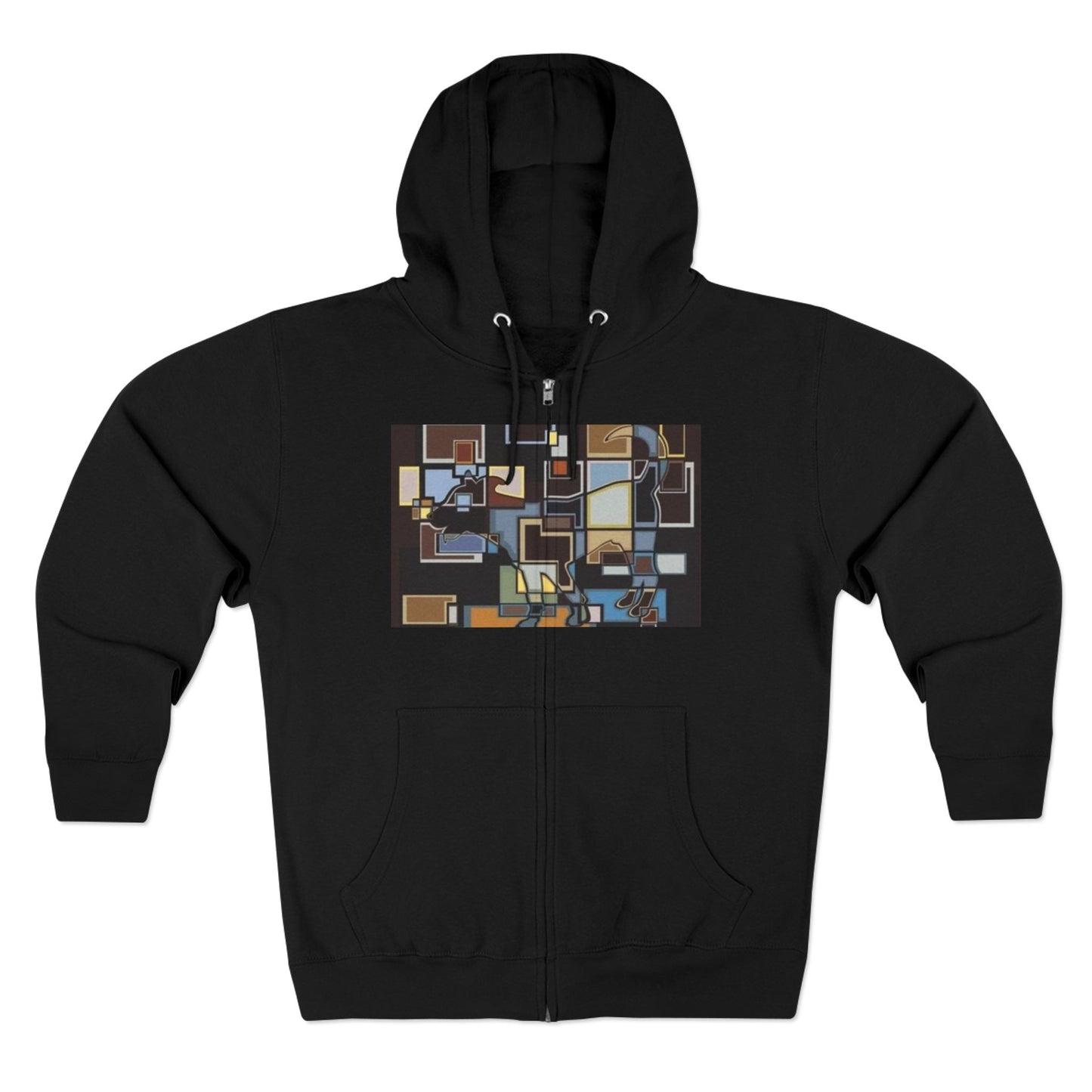 Artistic Unisex Zip Hoodie - Colorful Abstract Design