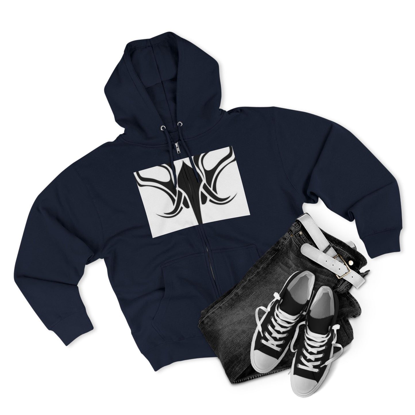 Tribal Design Unisex Zip Hoodie - Stylish & Versatile Outdoor Wear