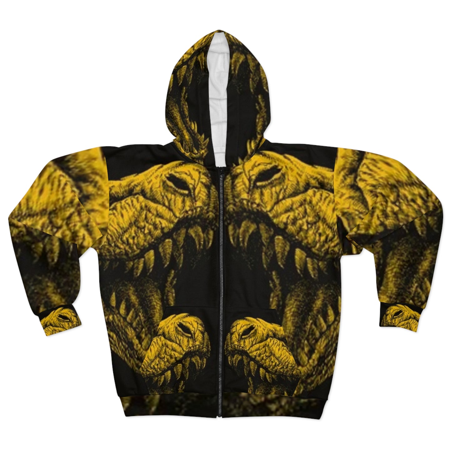 Unisex Zip Hoodie - Fierce Dragon Design for Bold Adventurers