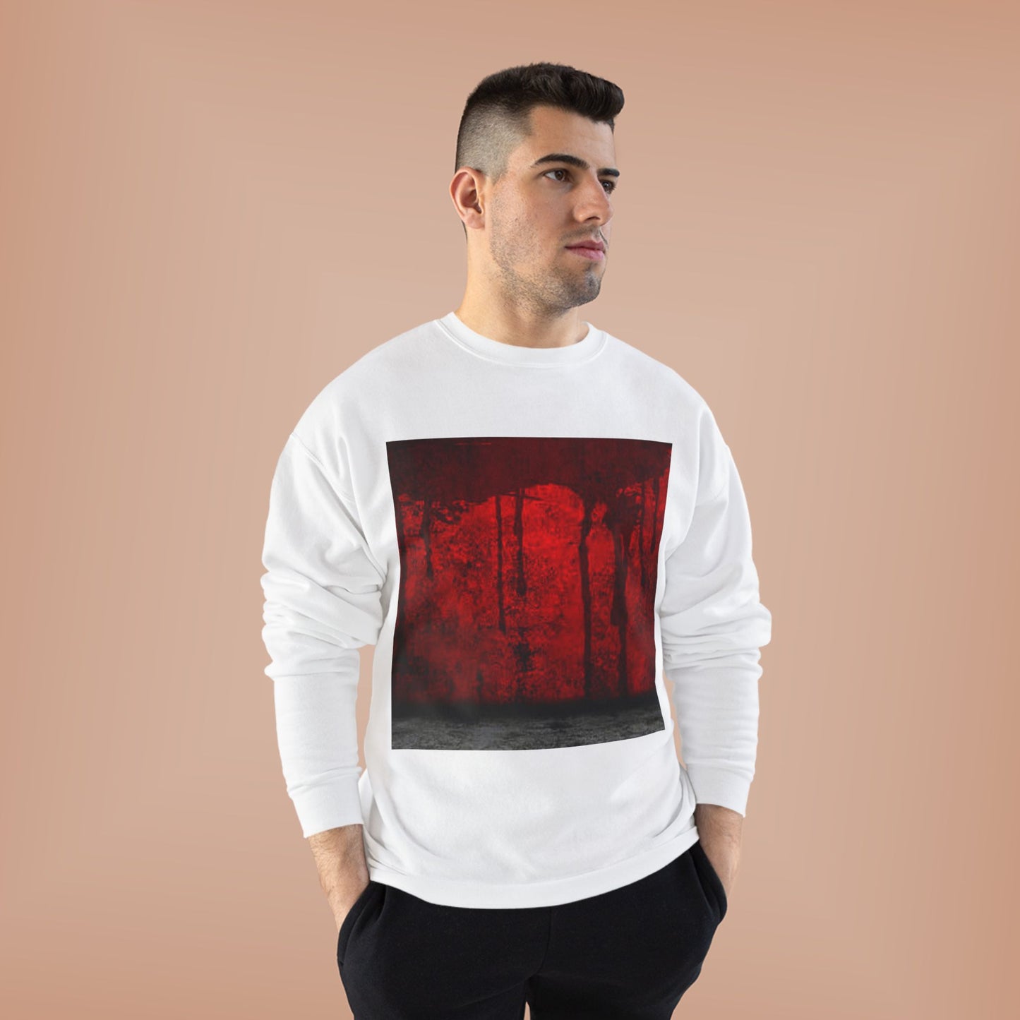 Unisex Eco-Friendly Red Abstract Sweatshirt
