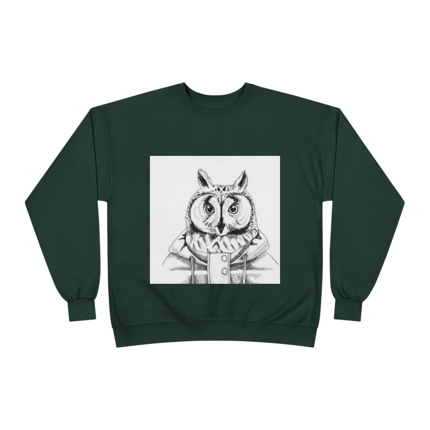 Whimsical Owl Eco-Friendly Crewneck Sweatshirt - Unisex