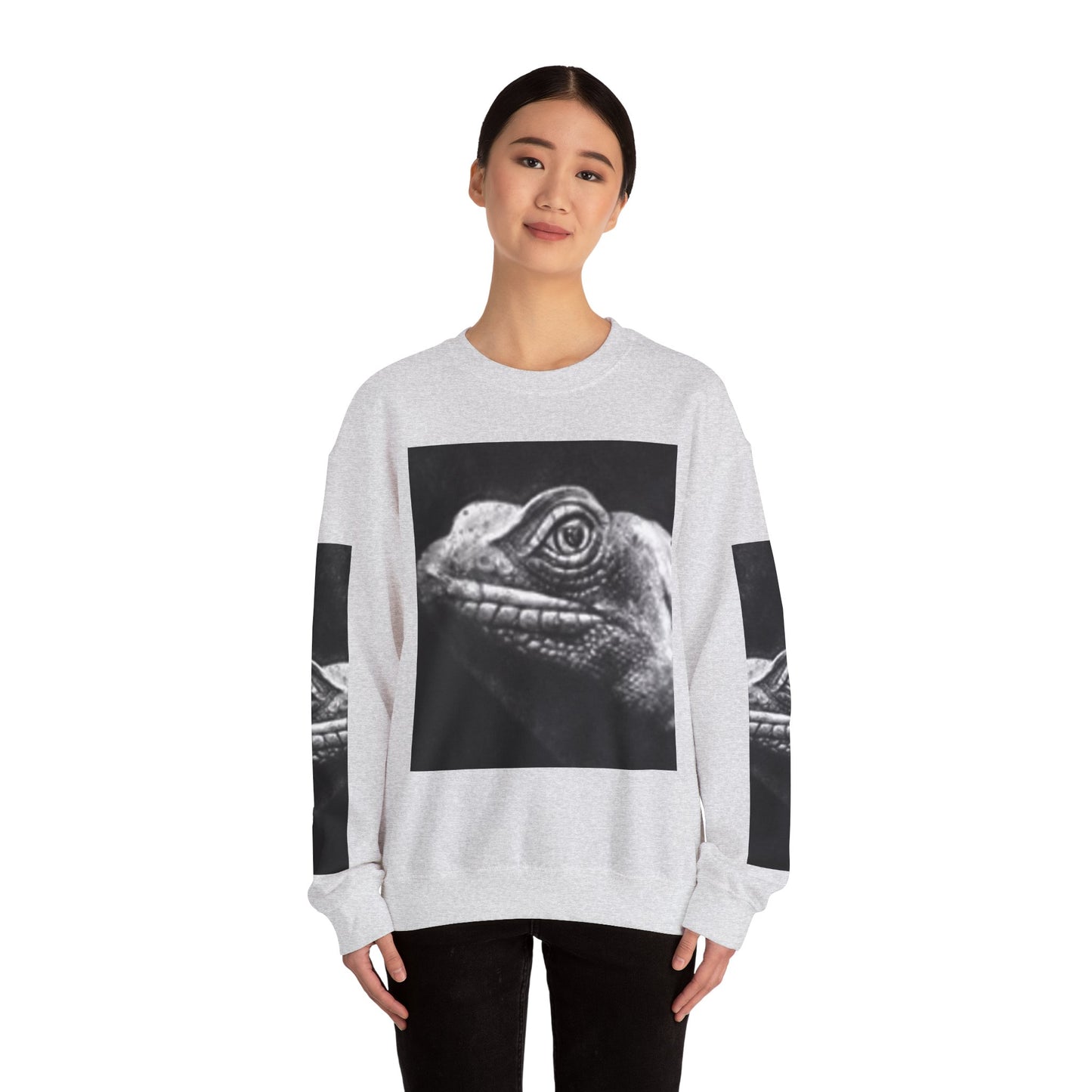 Unique Unisex Crewneck Sweatshirt with Bold Lizard Design