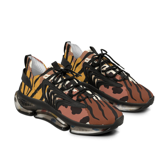 Stylish Tiger Print Mesh Sneakers for Men - Trendy Athletic Footwear
