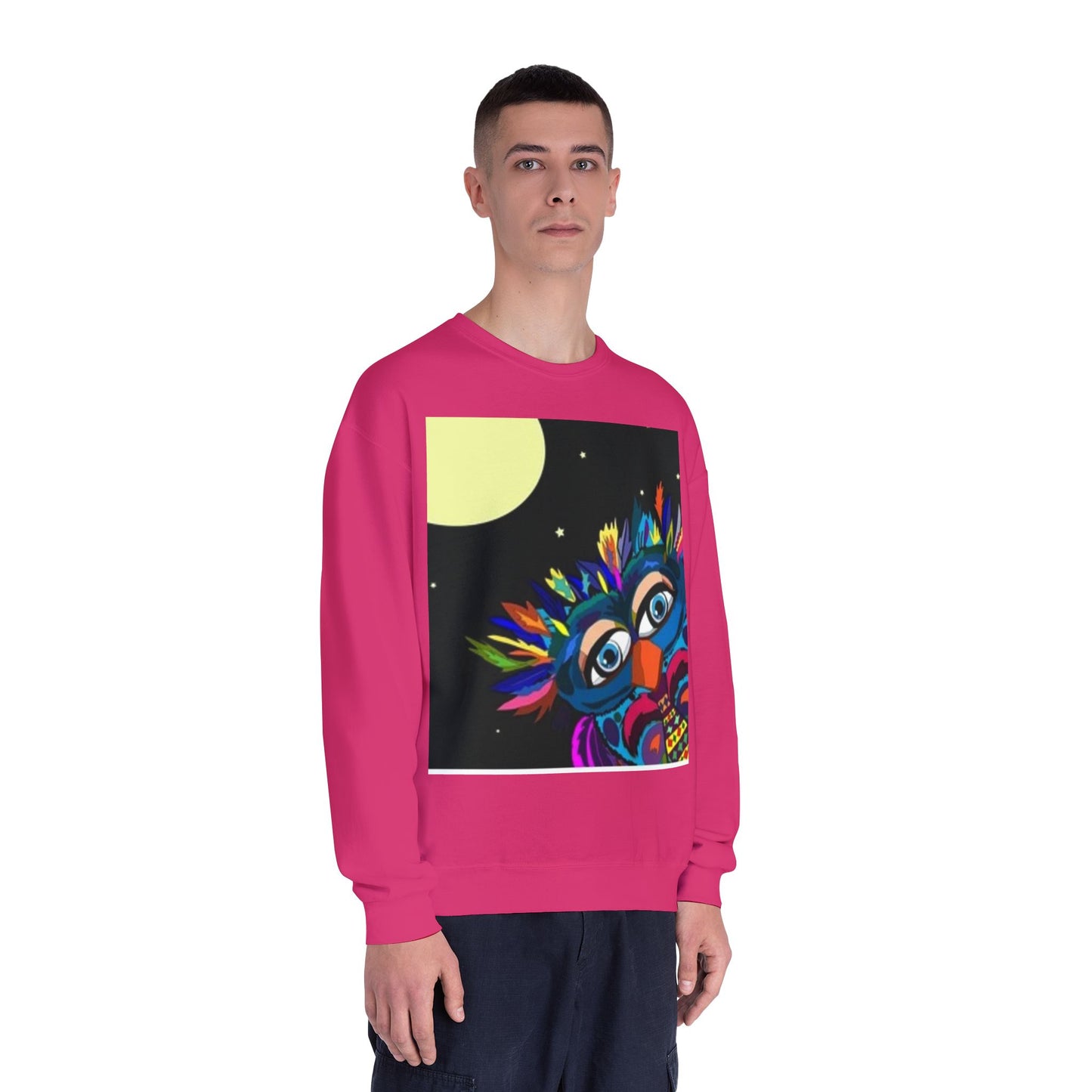 Colorful Night Owl Crewneck Sweatshirt - Unisex NuBlend® Sweatshirt